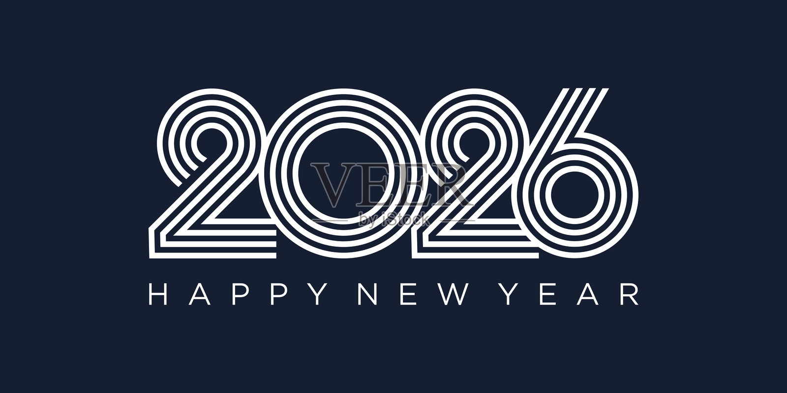 2026年快乐新年设计矢量图。时尚独特的新年2026标志设计模板插画图片素材