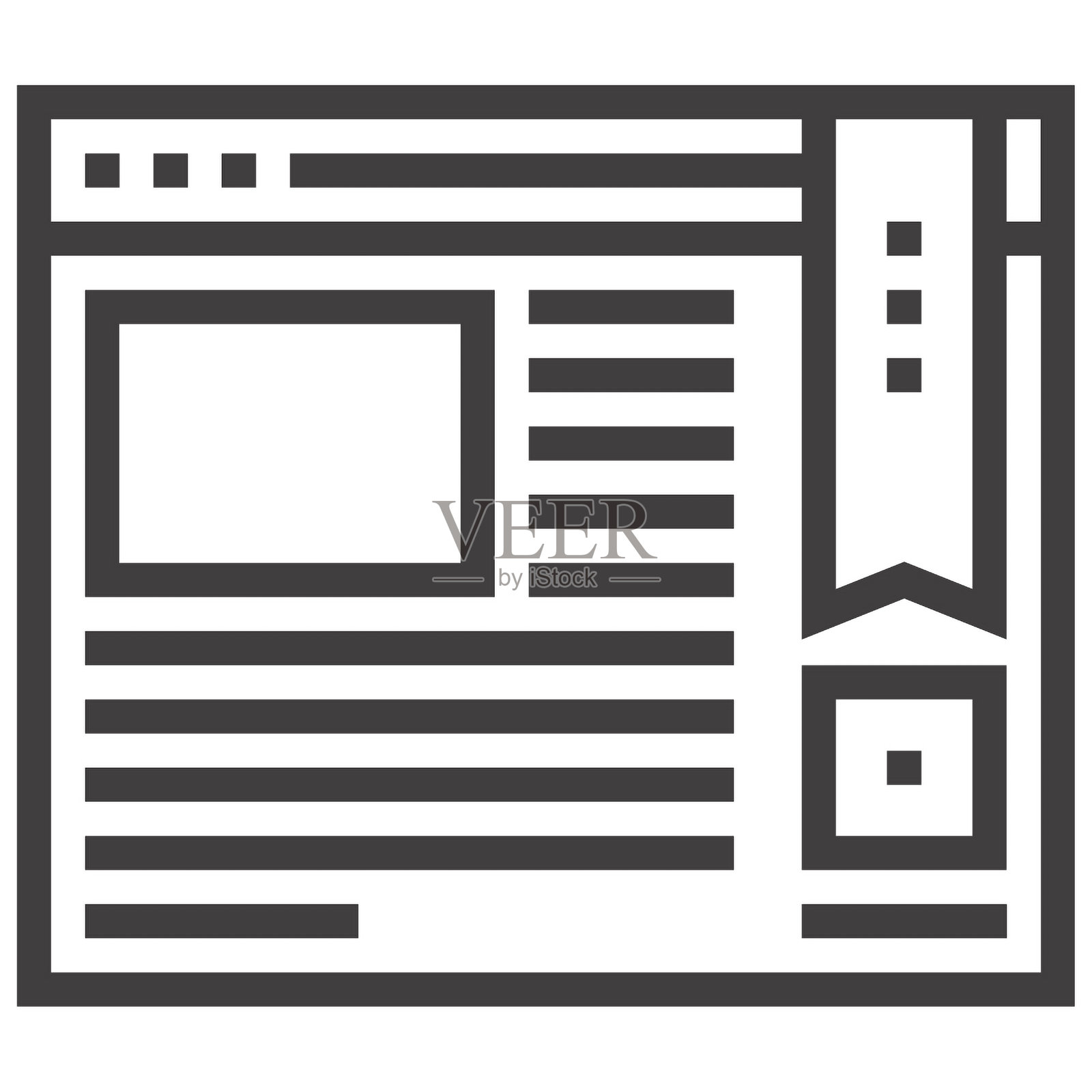 书签扁平线网页图标插画图片素材