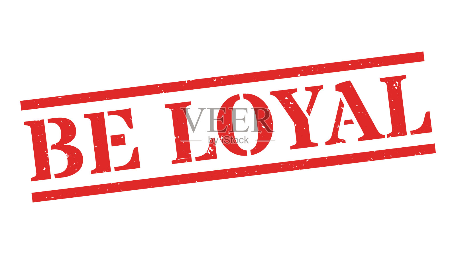 忠诚 - 红色橡胶印章在空白背景上插画图片素材