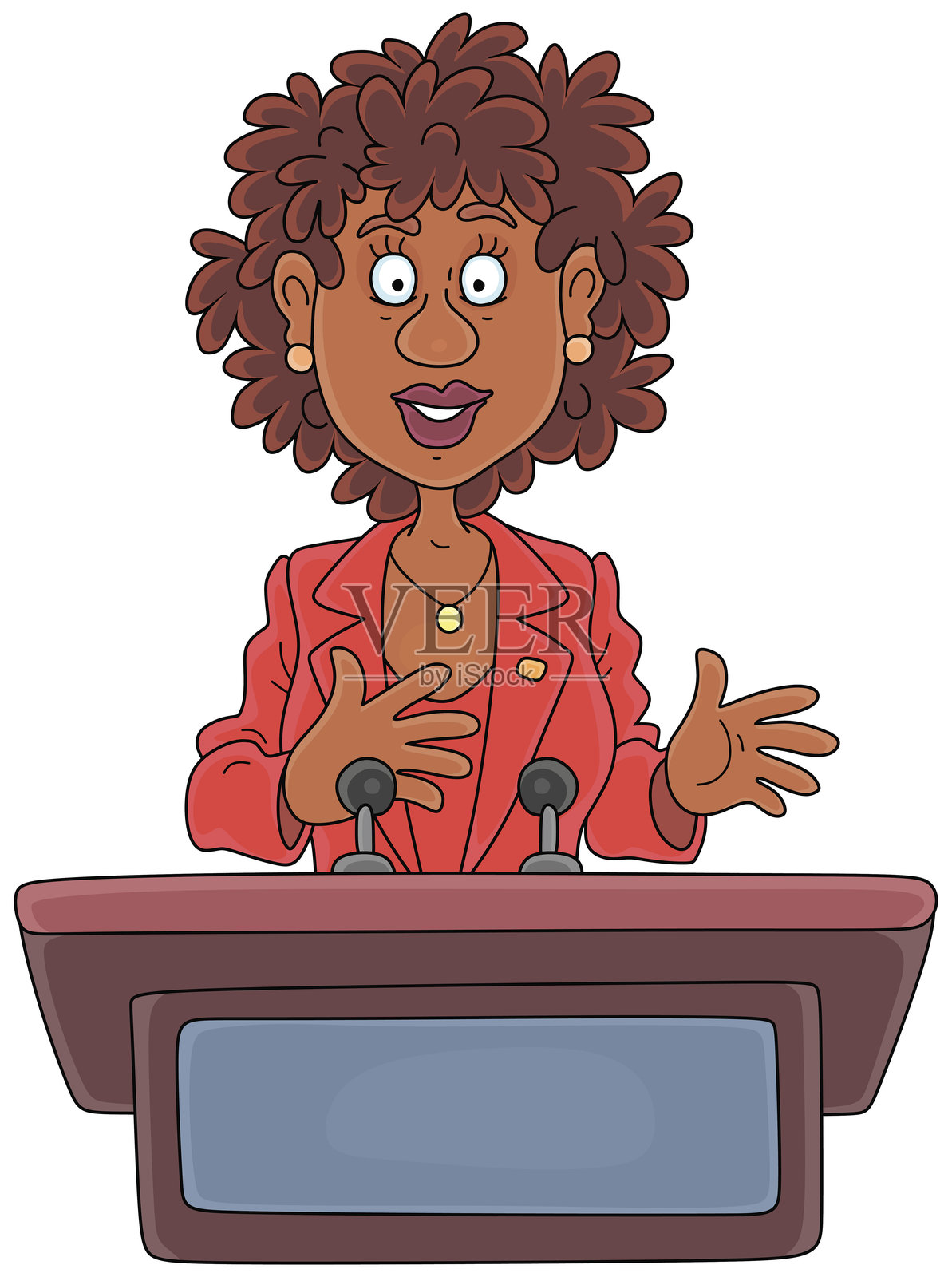 政府官员发表正式声明插画图片素材