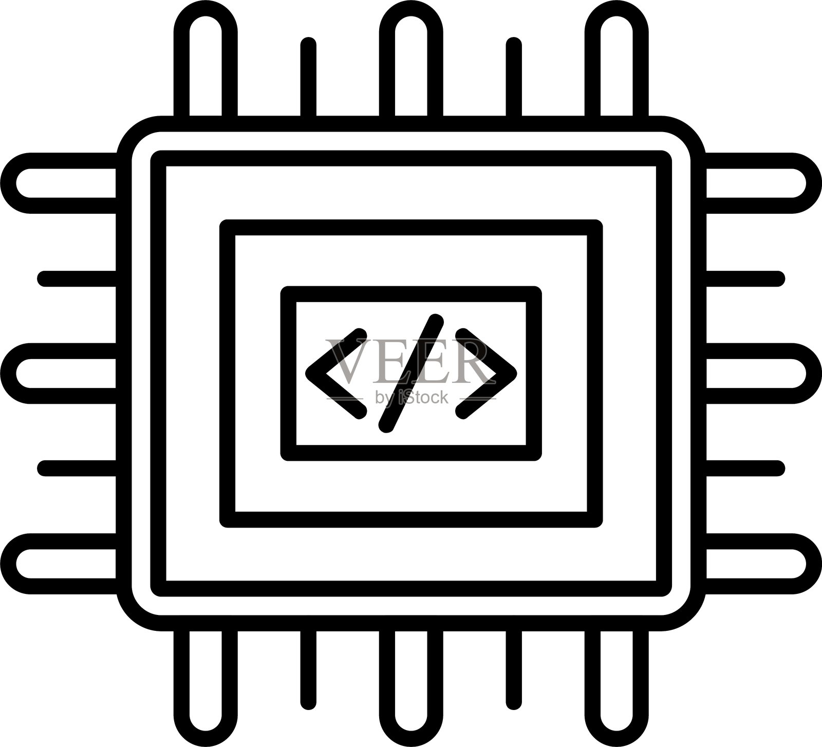 CPU图标插画图片素材