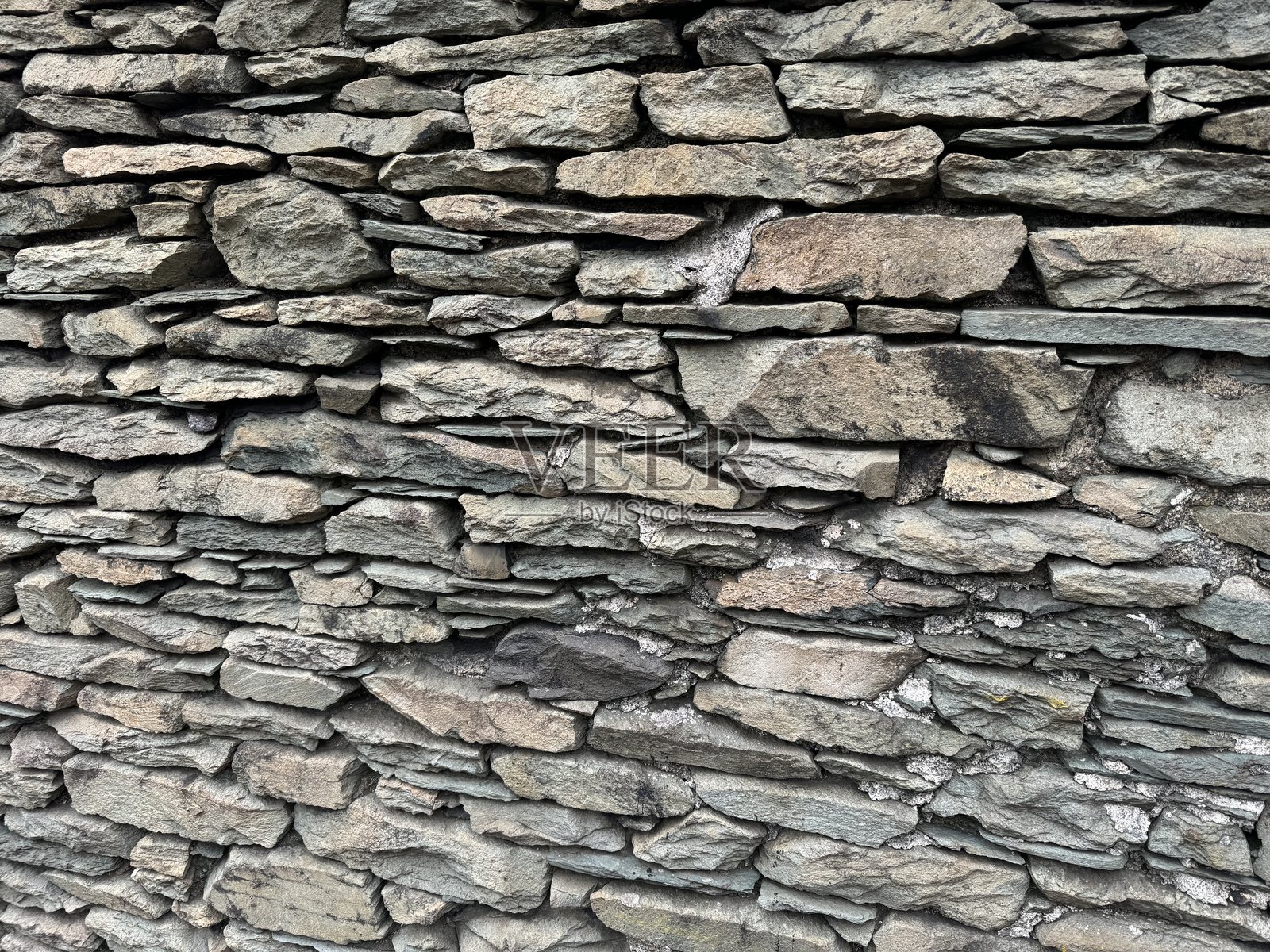 坎布里亚州凯斯威克湖区的干石墙照片摄影图片