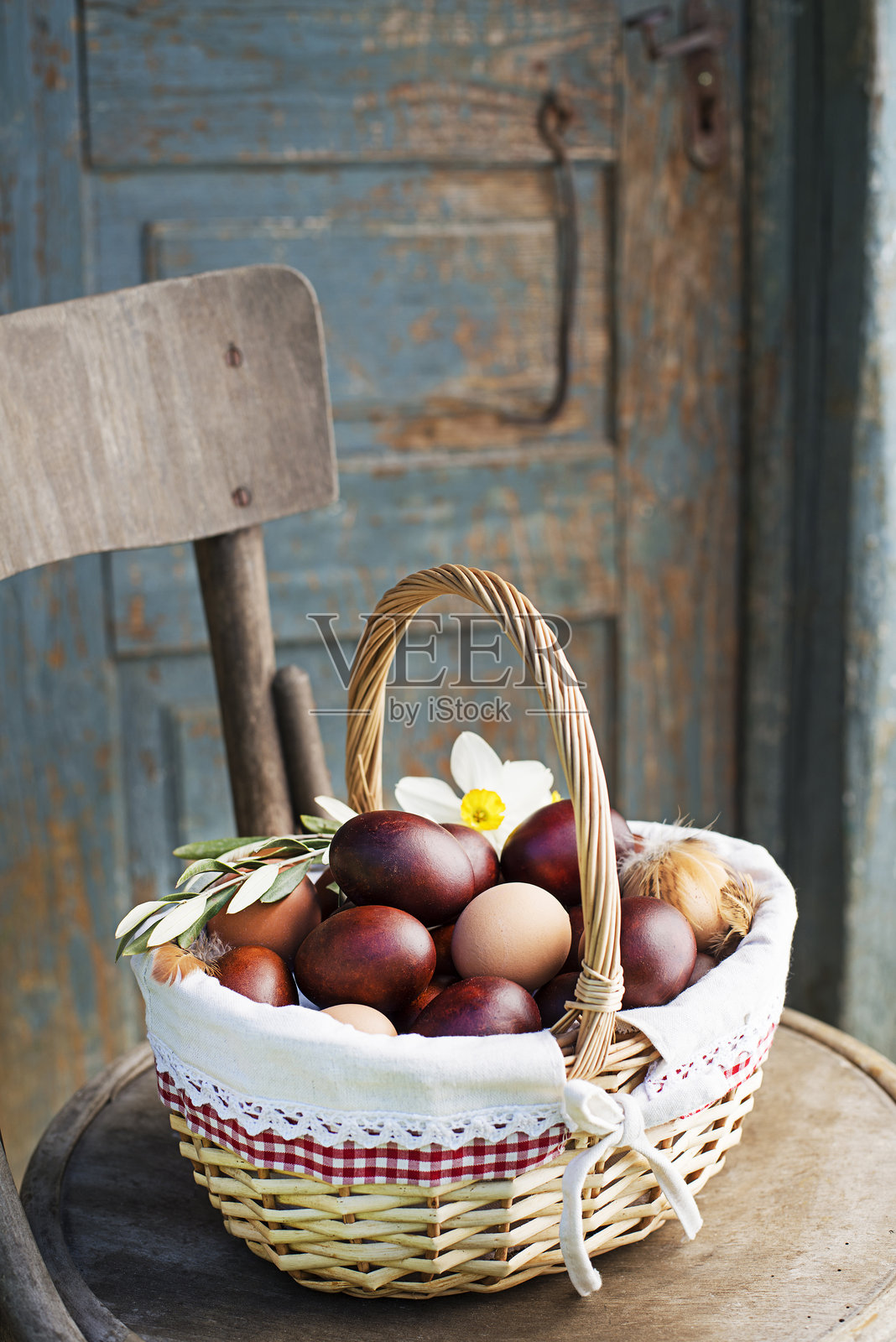复活节彩蛋篮子照片摄影图片