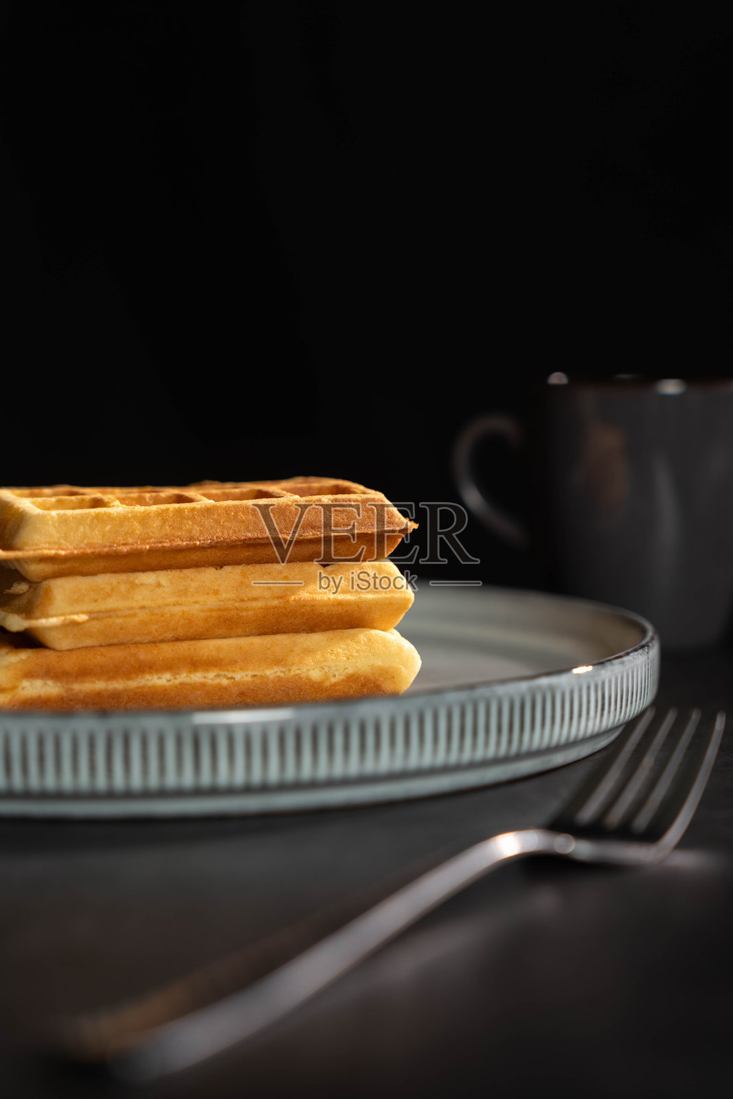 一盘华夫饼照片摄影图片