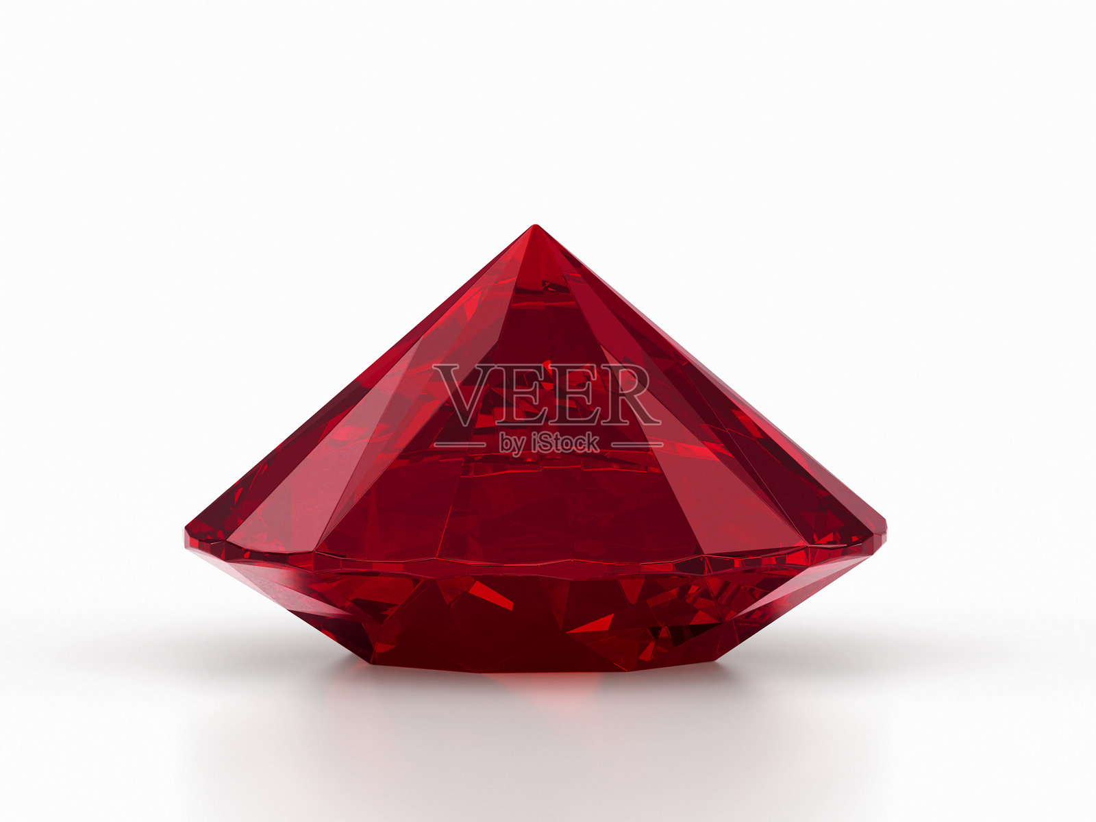 高品质的红色耀眼钻石，背景为白色照片摄影图片