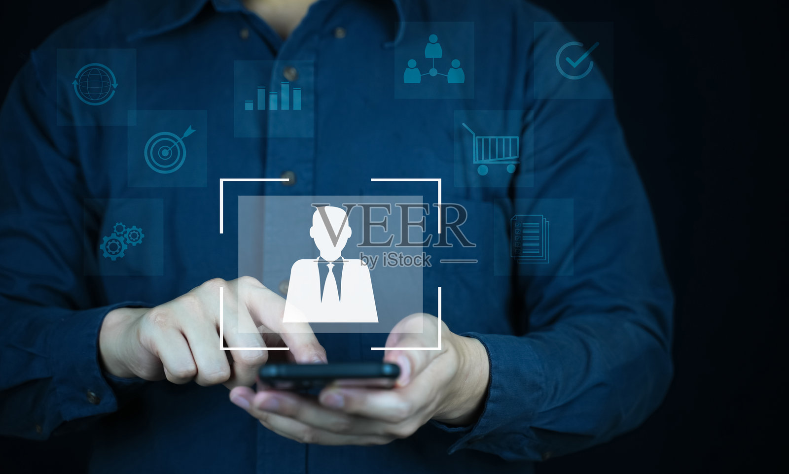 人力资源技术与移动访问、招聘与数字档案选择。照片摄影图片