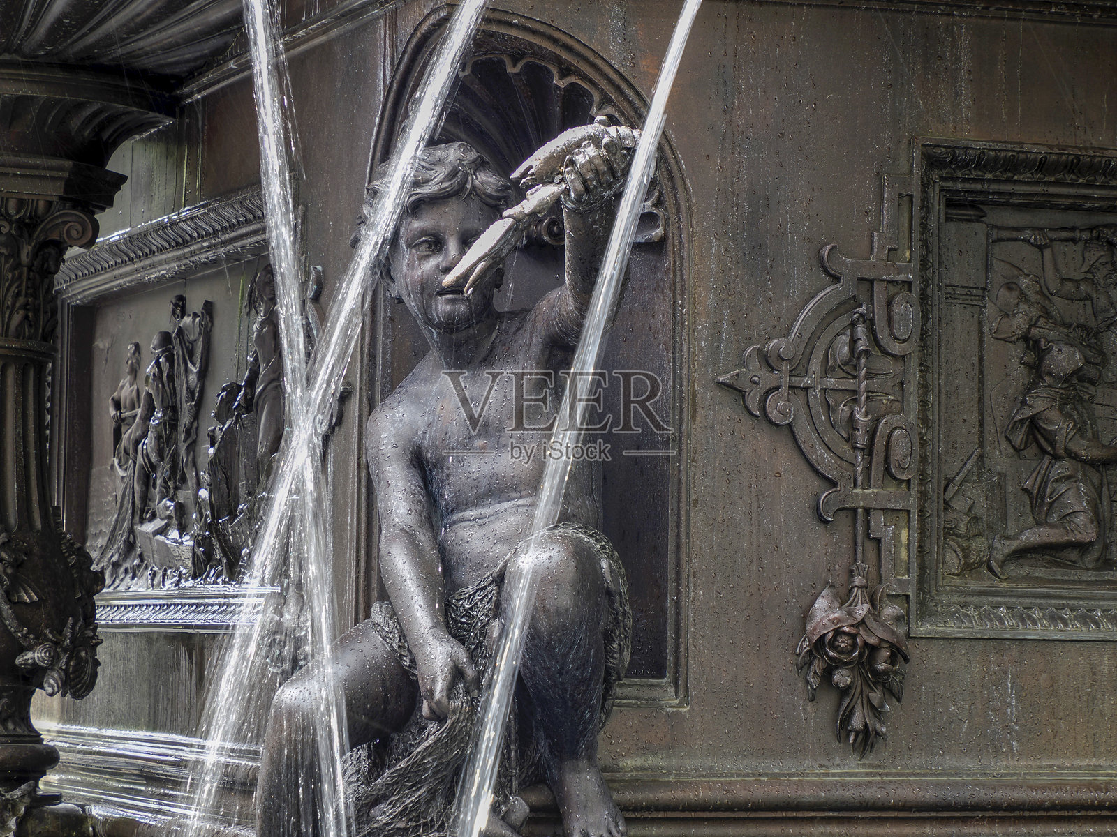 辛辛那提泰勒·戴维森喷泉细节照片摄影图片