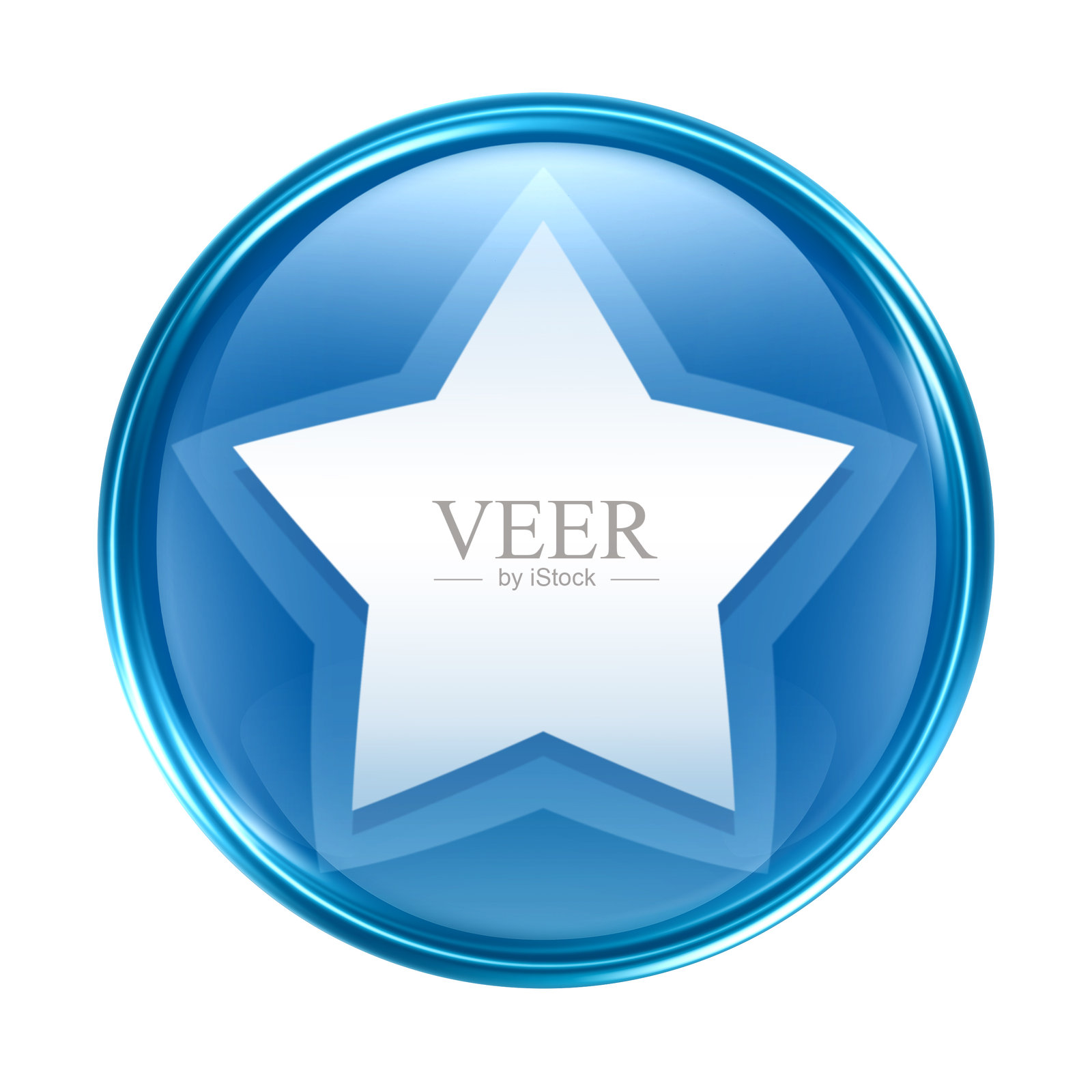 透明背景上的蓝色星形图标与笔记本照片摄影图片