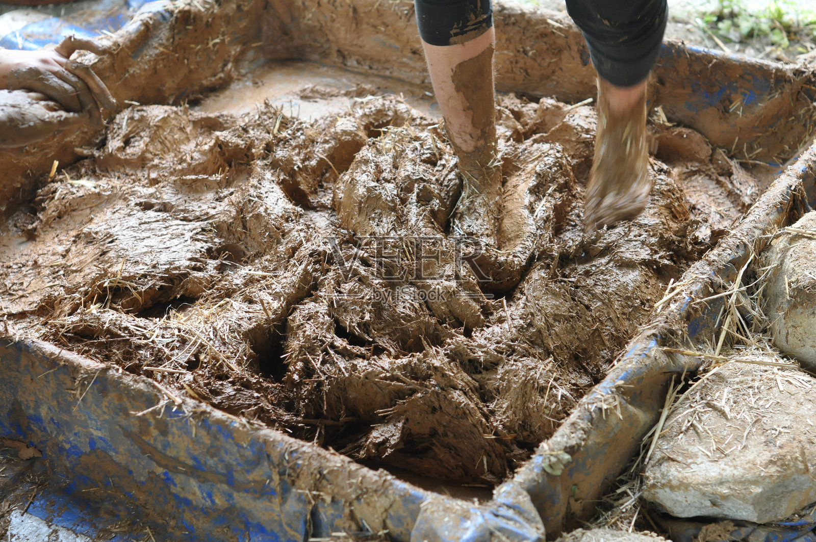 生土抹灰准备照片摄影图片