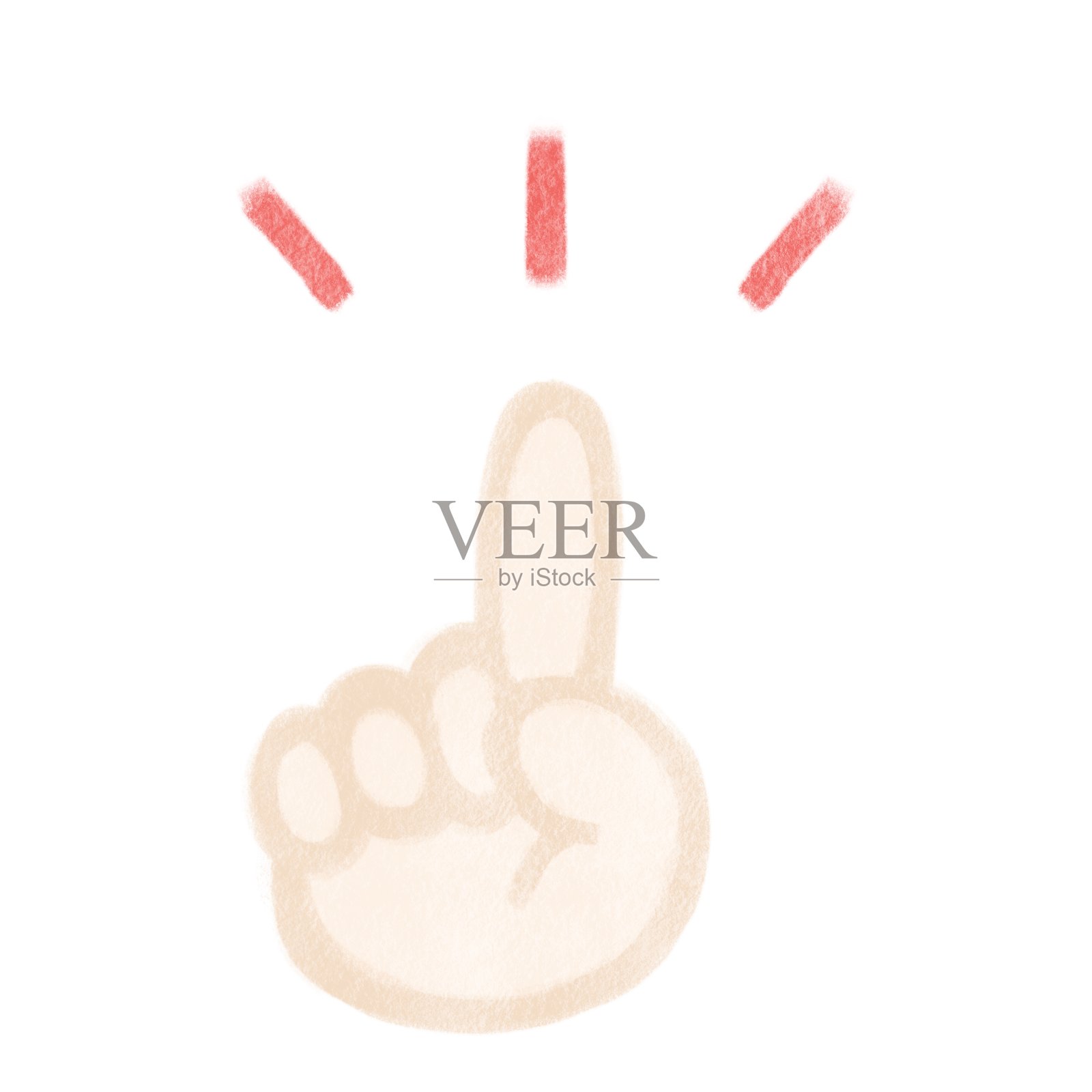 简单的手绘插图指向插画图片素材