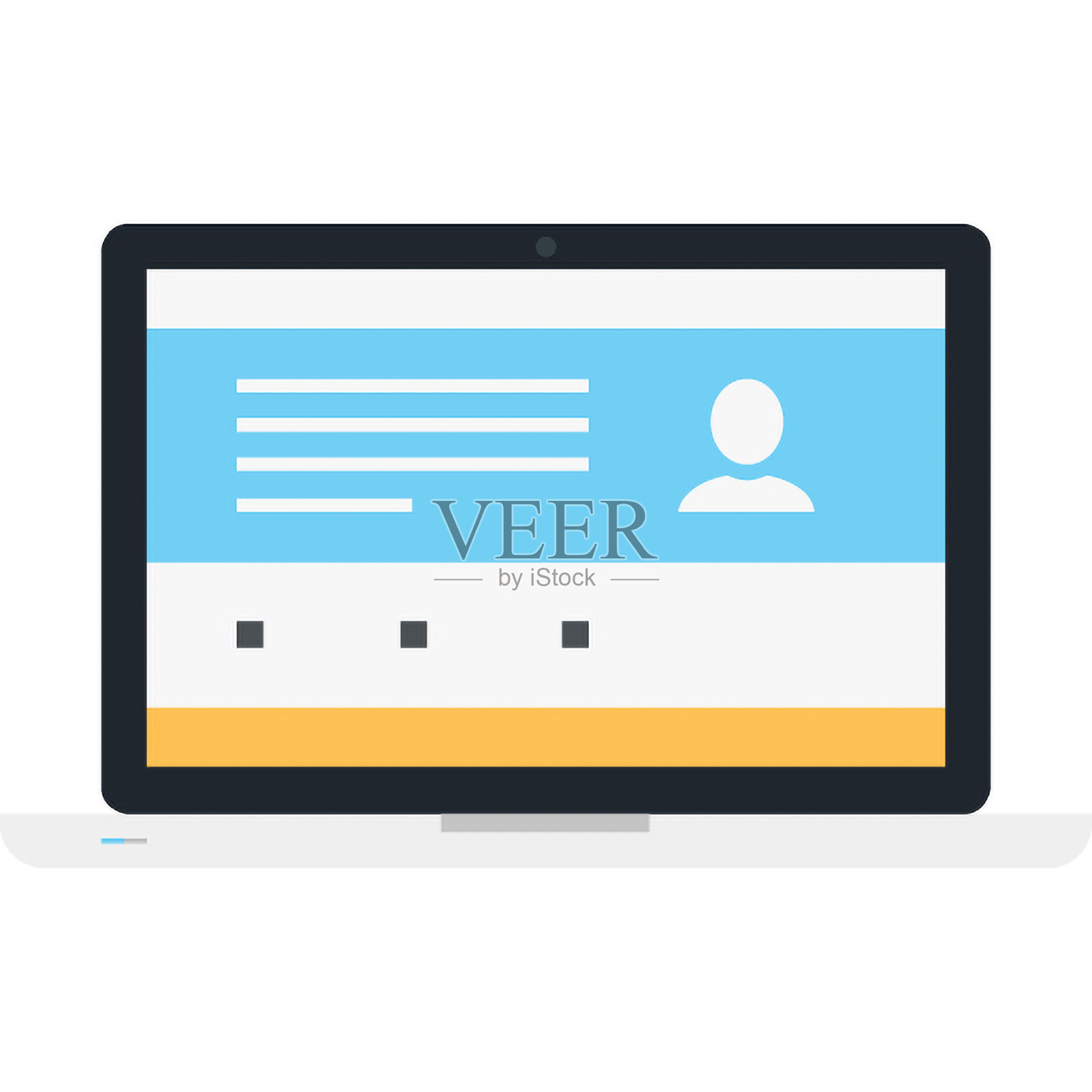 笔记本电脑扁平化网页图标概念插画图片素材