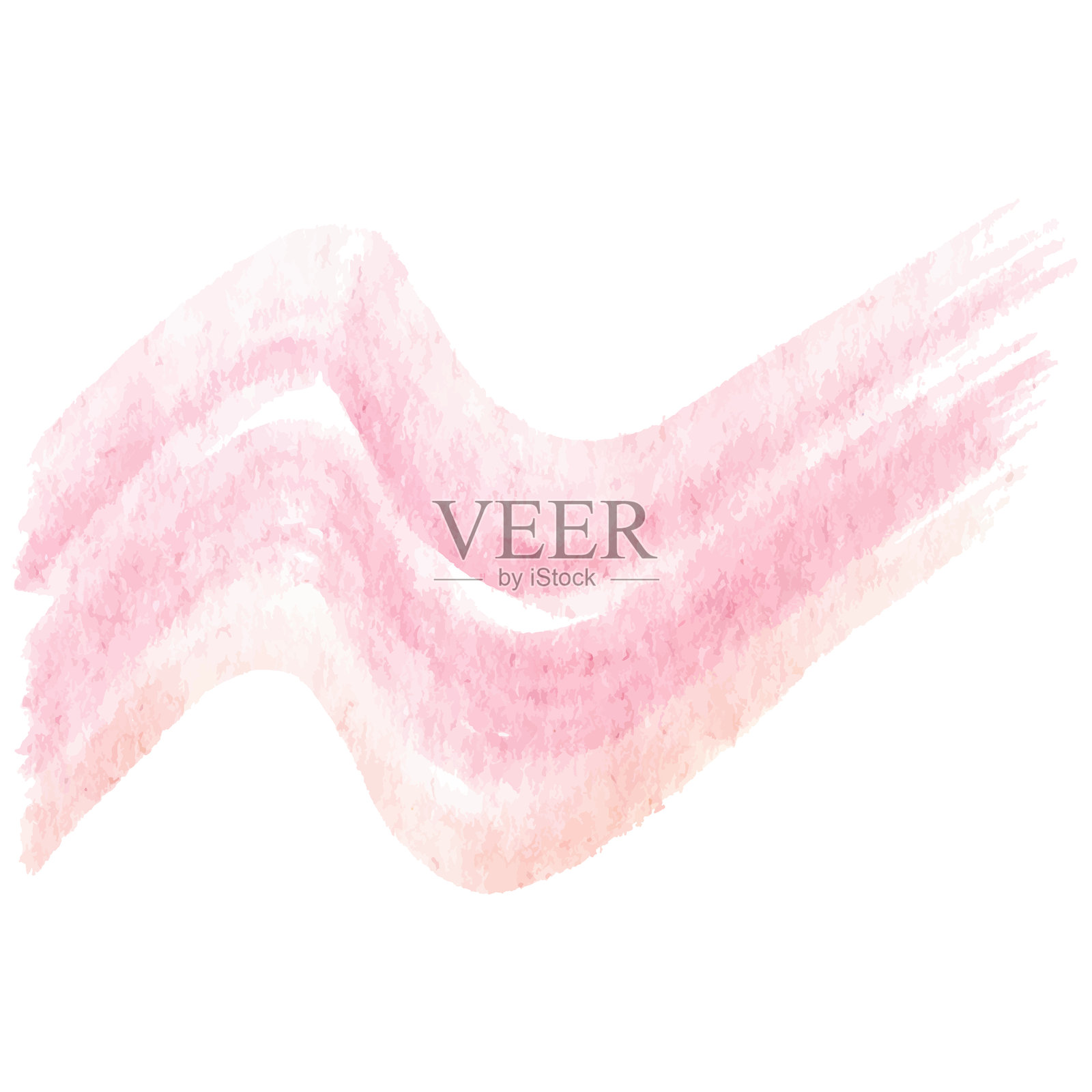 水彩画笔刷笔触。手绘设计元素，独立于白色背景。插画图片素材