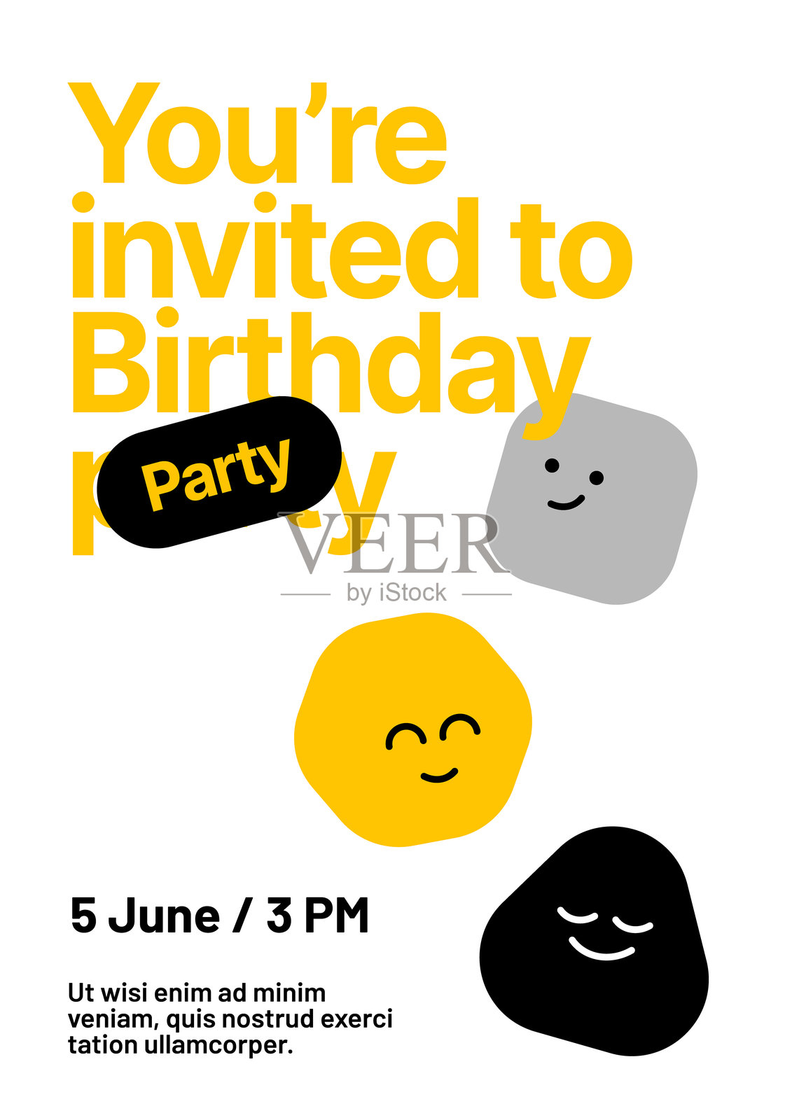 生日活动的布局模板设计插画图片素材