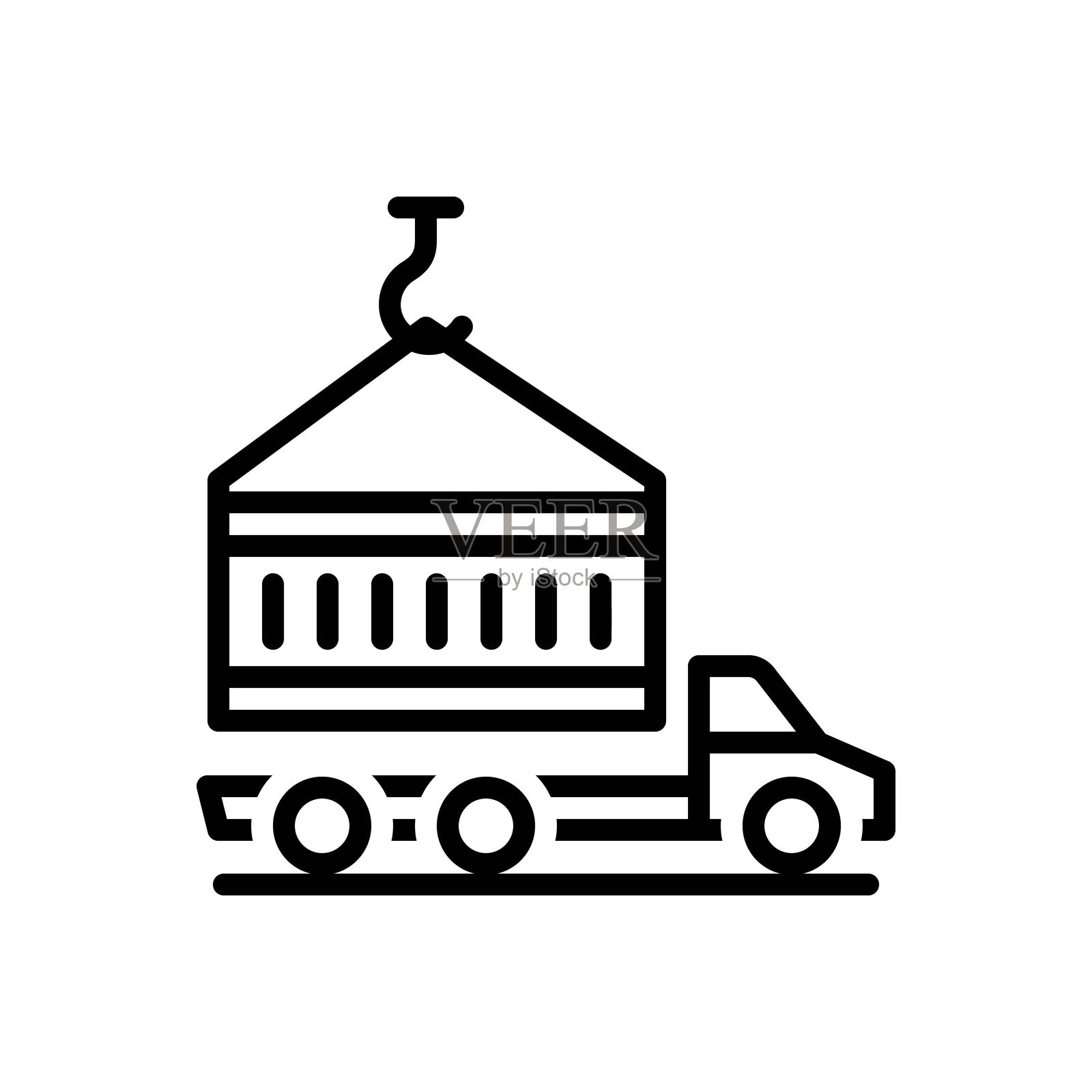 集装箱卡车插画图片素材