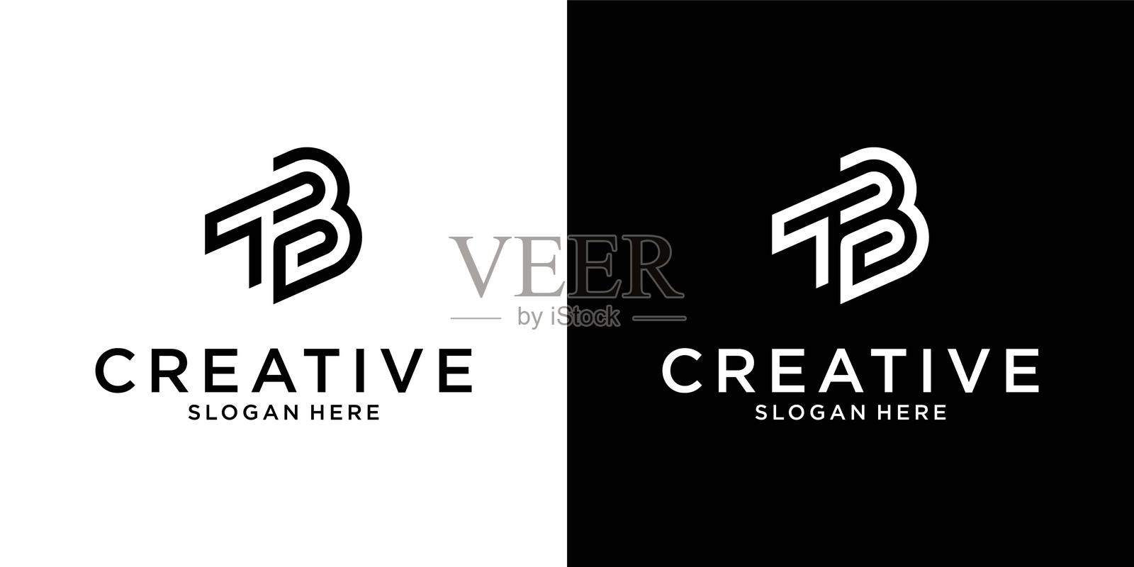 TB或BT首字母标志设计矢量图。插画图片素材