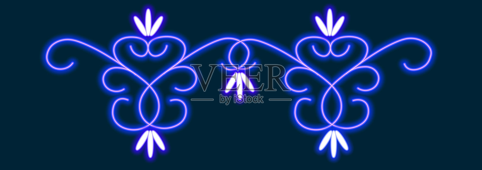 蓝色背景上的发光装饰品插画图片素材