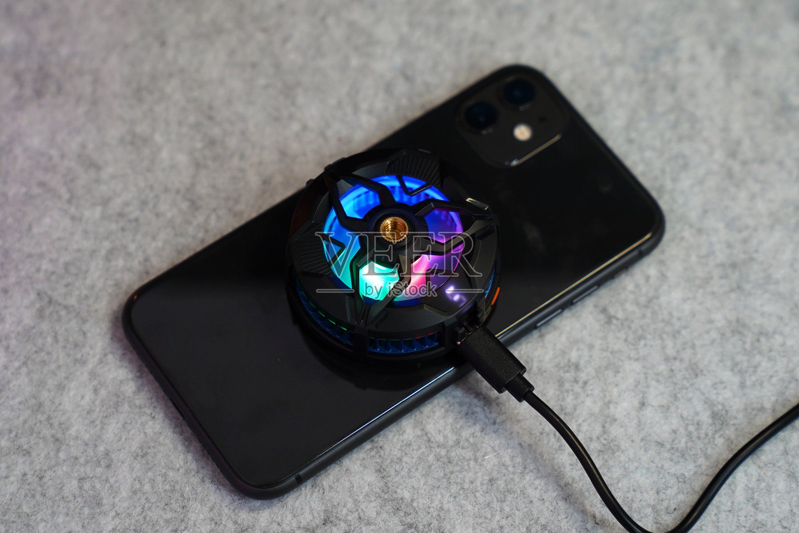 手机散热风扇。照片摄影图片