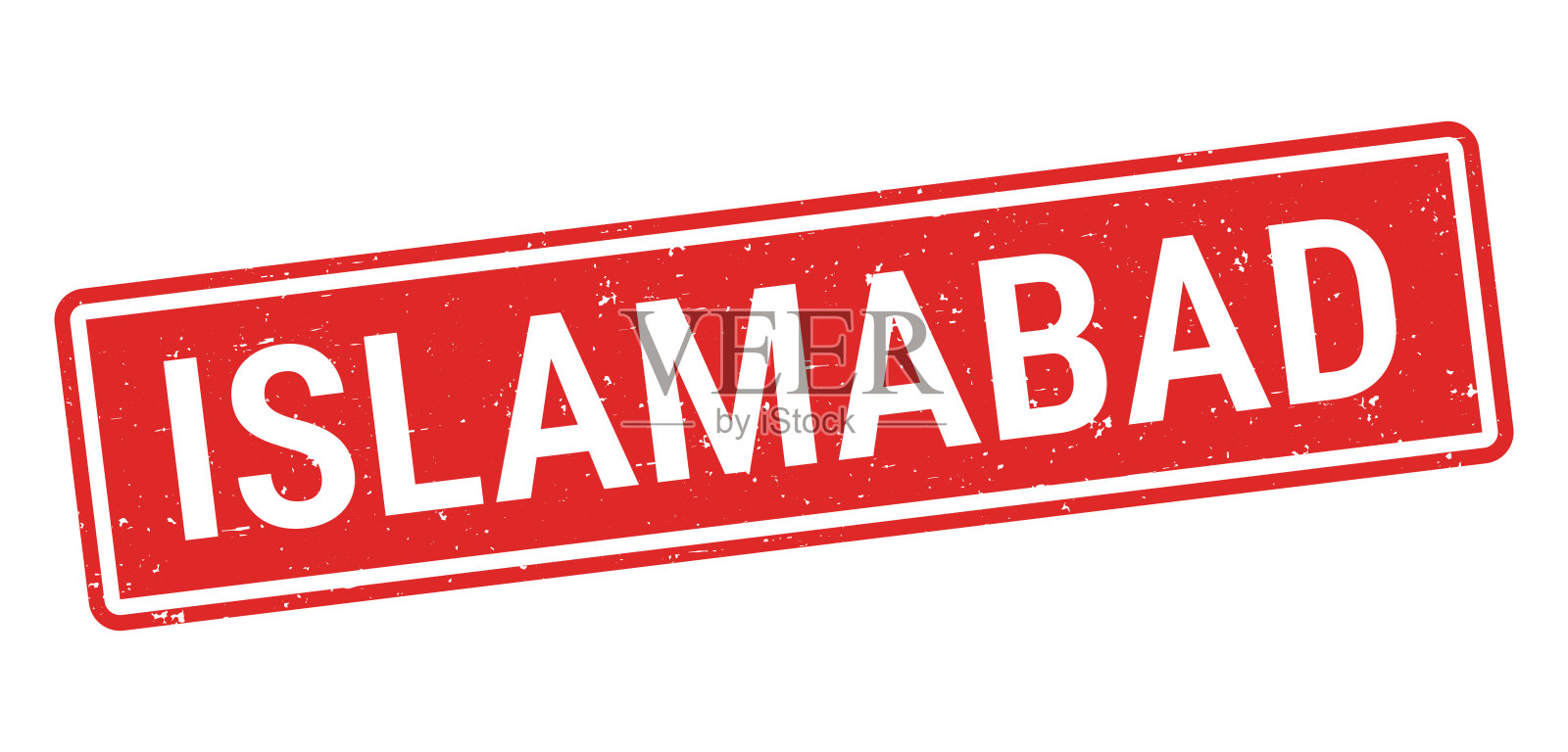 伊斯兰堡 - 白色背景上的红色橡胶印章插画图片素材