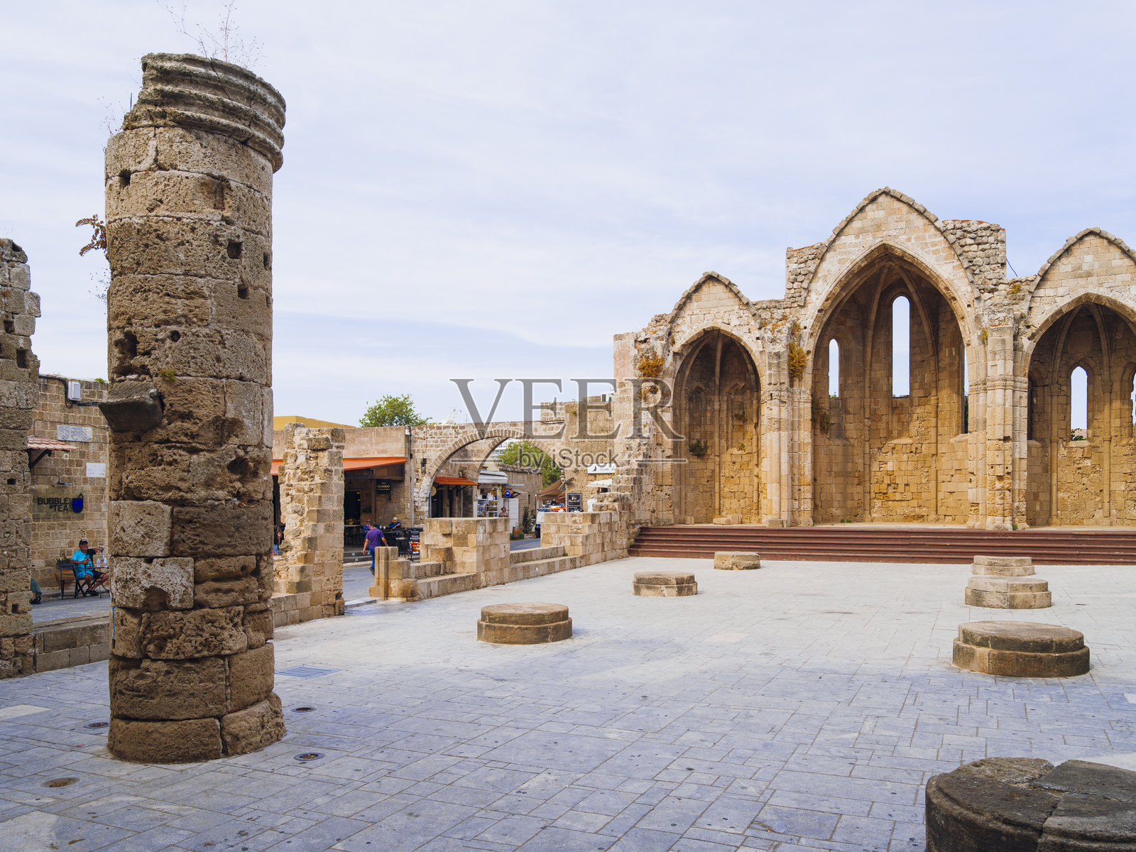 希腊罗德岛的圣母玛利亚教堂照片摄影图片