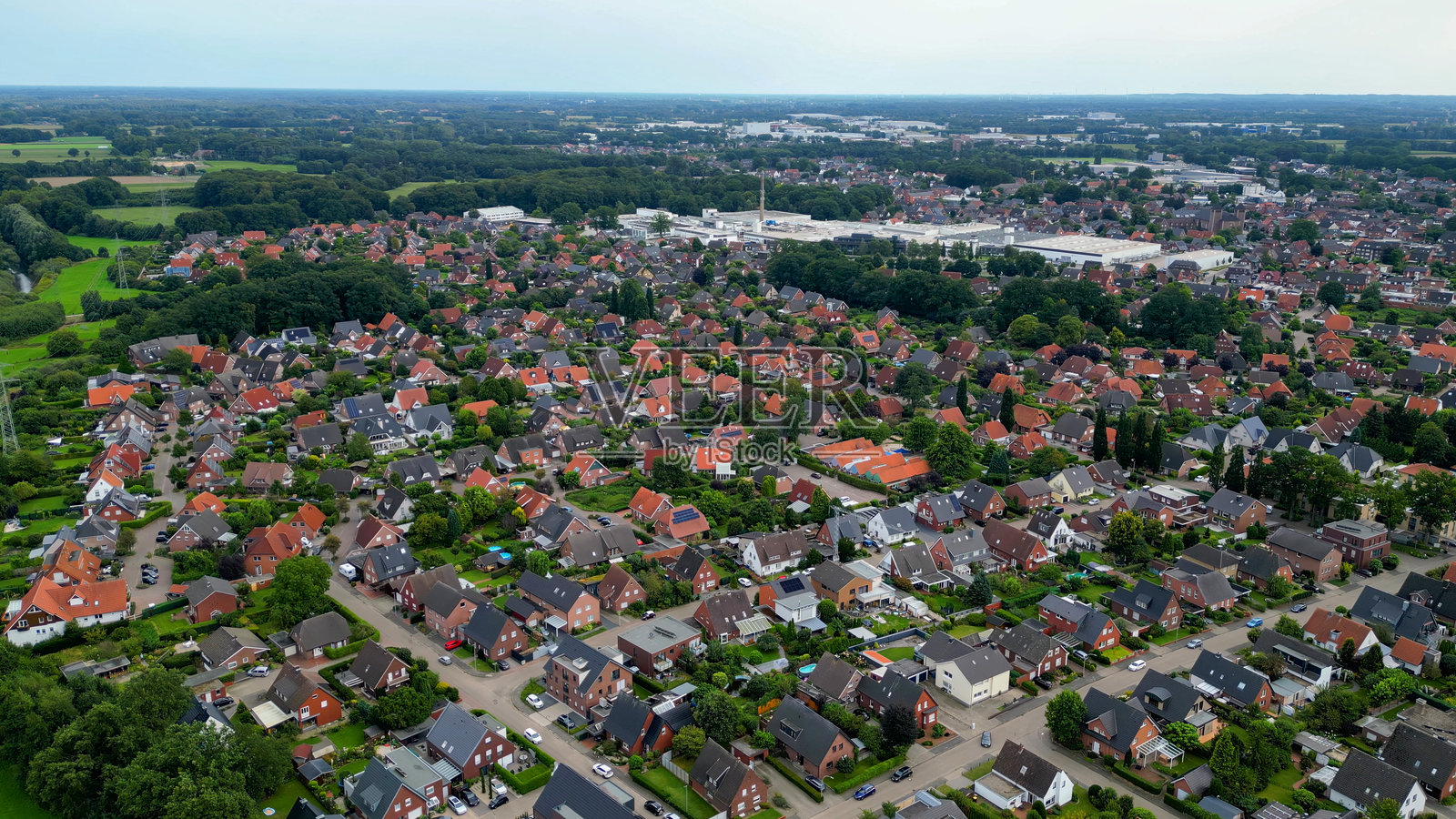 埃姆斯代滕市老城区的鸟瞰图照片摄影图片