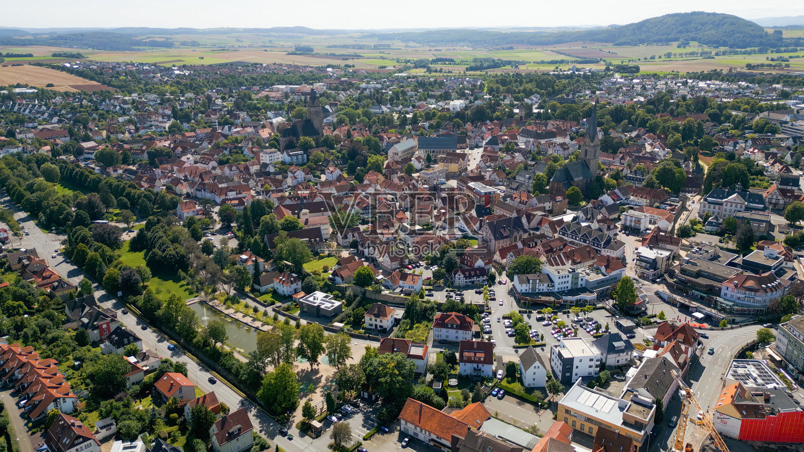 科尔巴赫老城的鸟瞰图照片摄影图片
