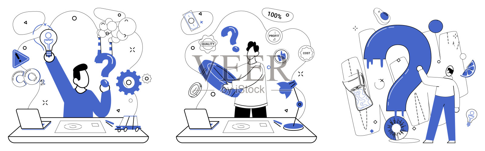 变更管理。变更管理是建筑师为城堡商业演变绘制蓝图。插画图片素材