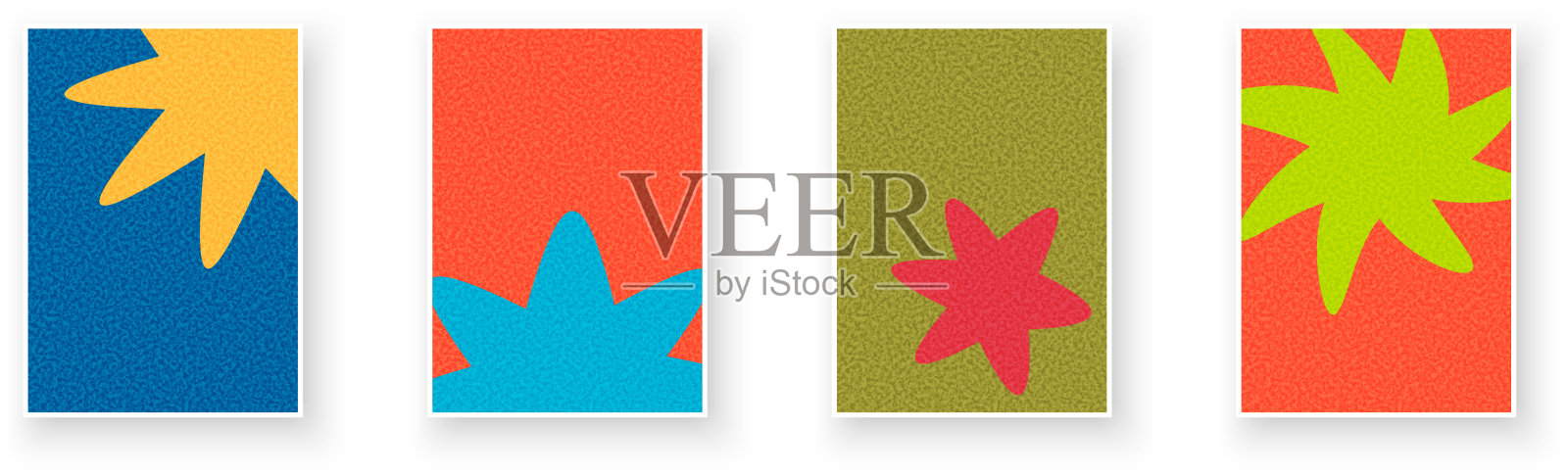 彩色抽象星形矢量插图插画图片素材