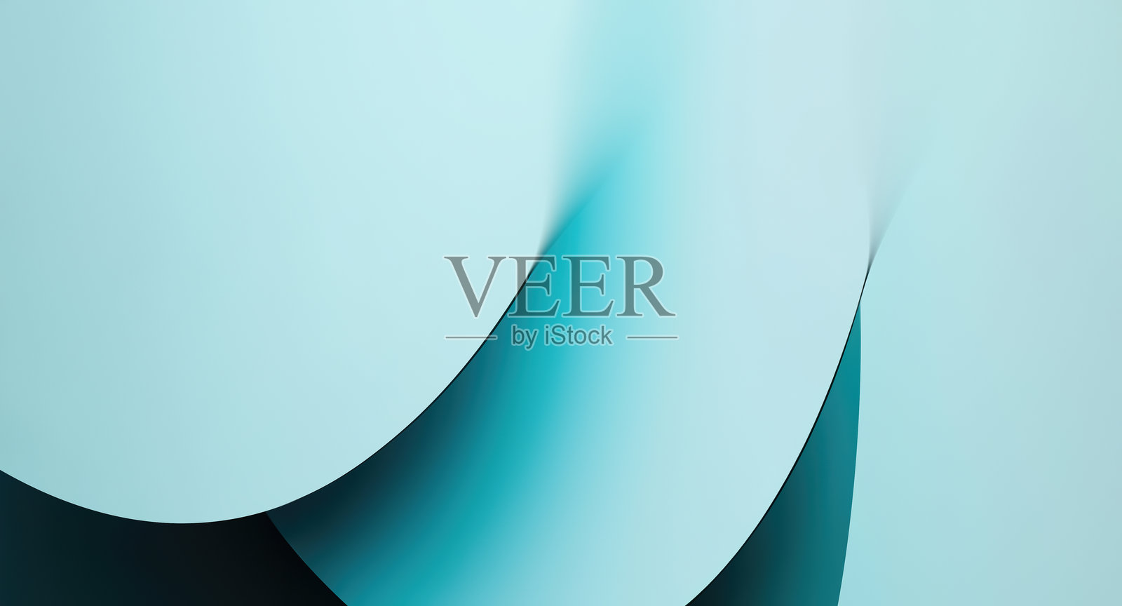 柔和曲线的青绿色抽象背景照片摄影图片