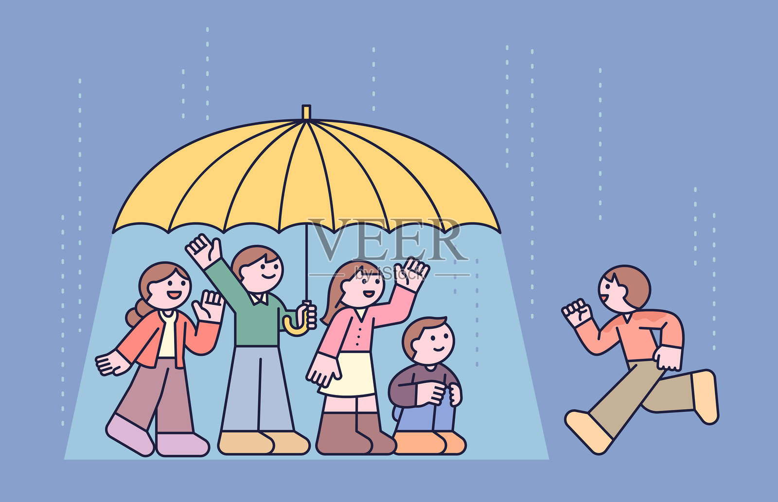 雨天插画图片素材