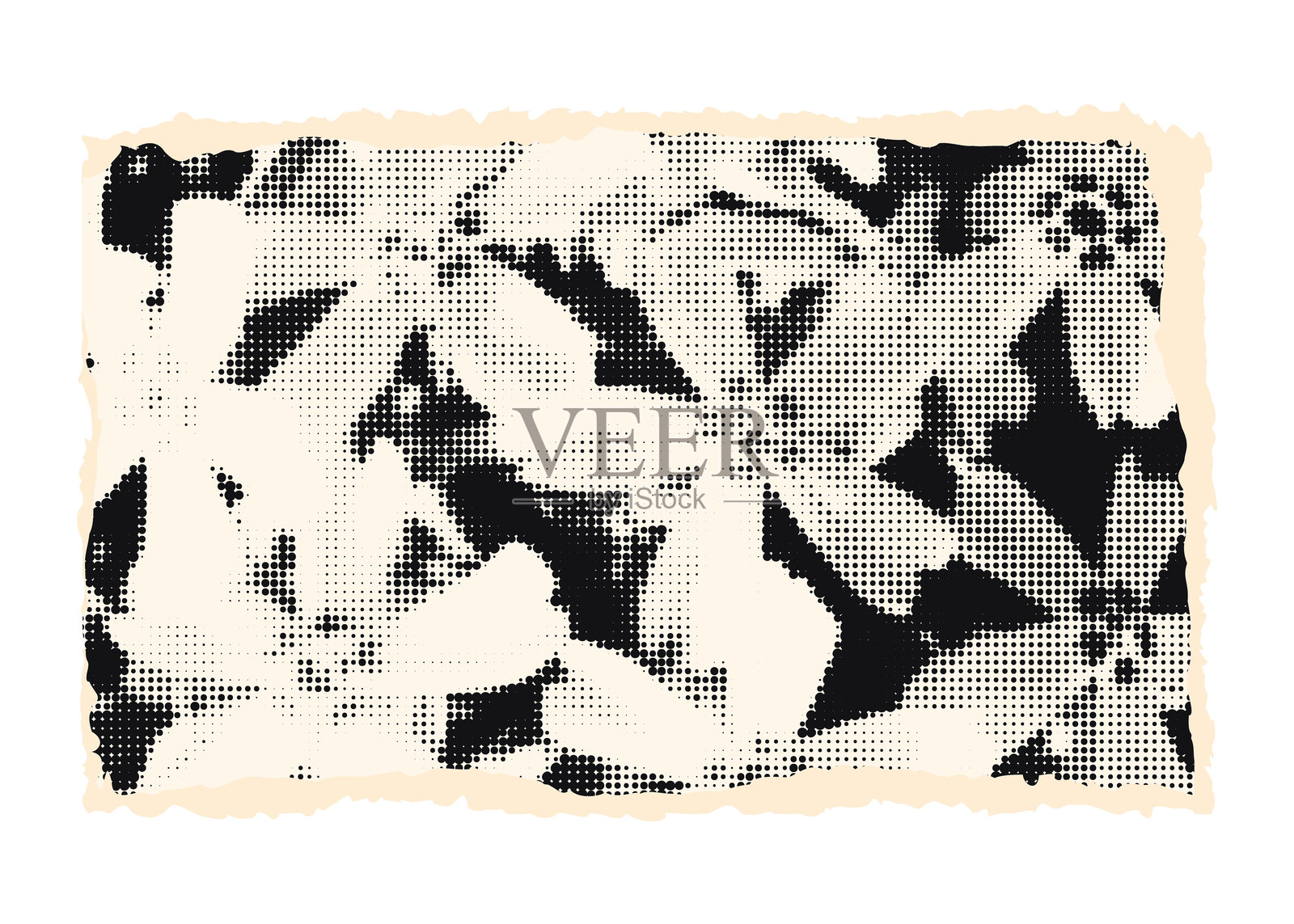 花卉半色调拼贴剪切矢量插图插画图片素材