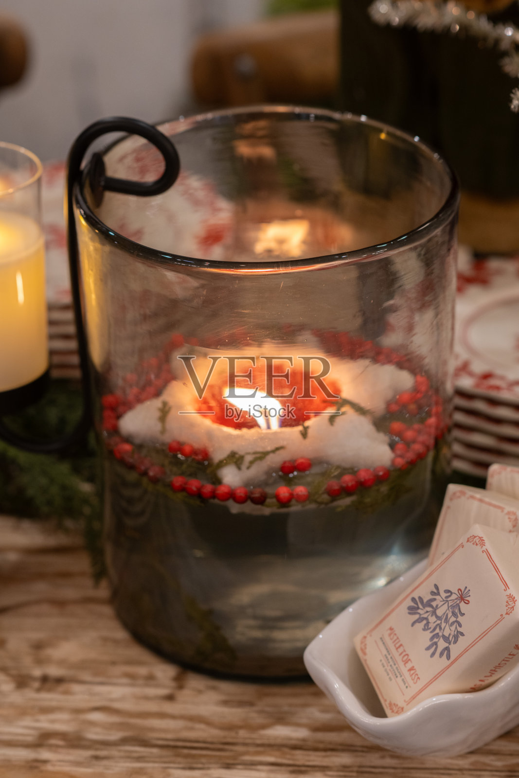 圣诞蜡烛照片摄影图片