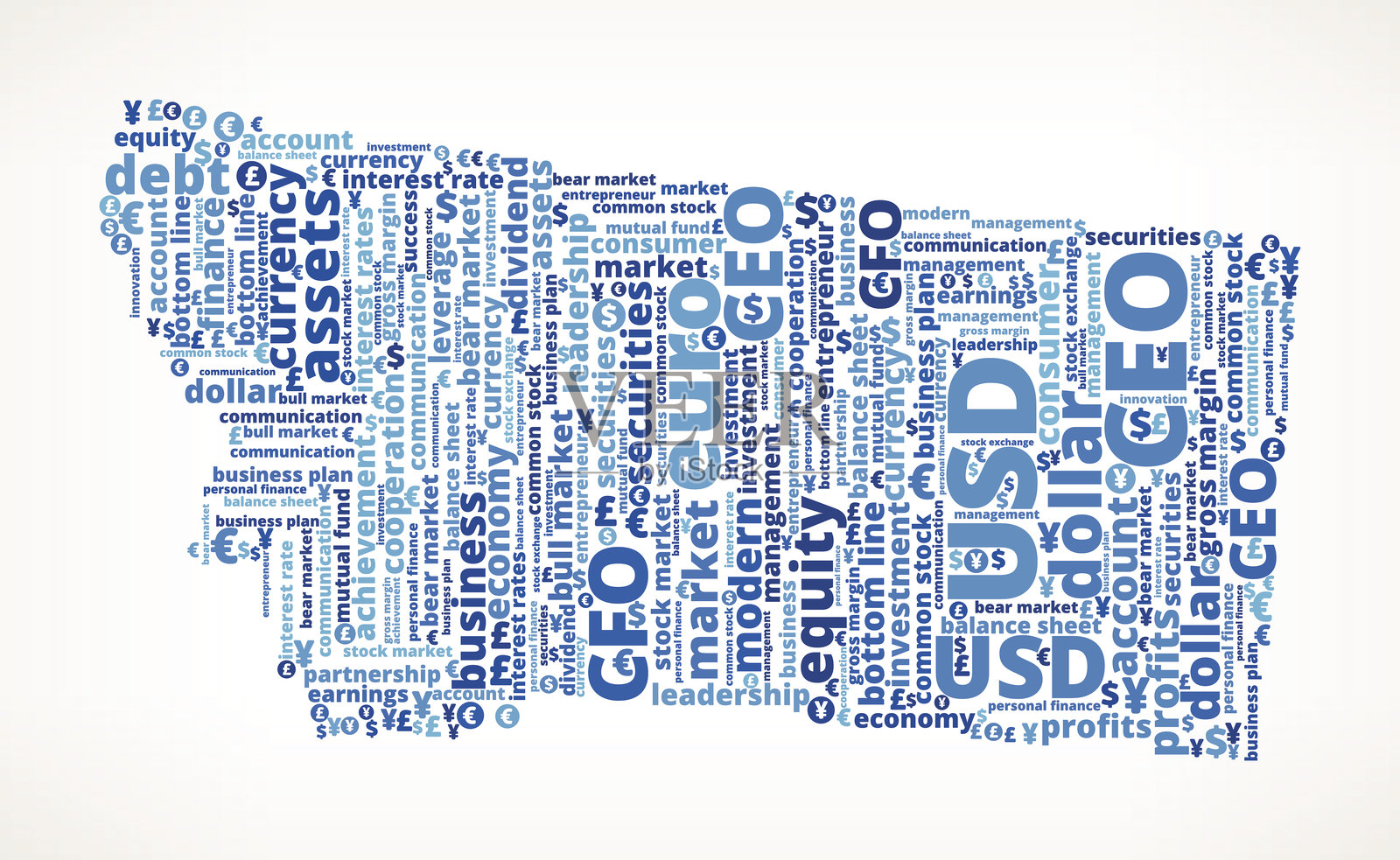 蒙大拿商业和金融词汇云插画图片素材