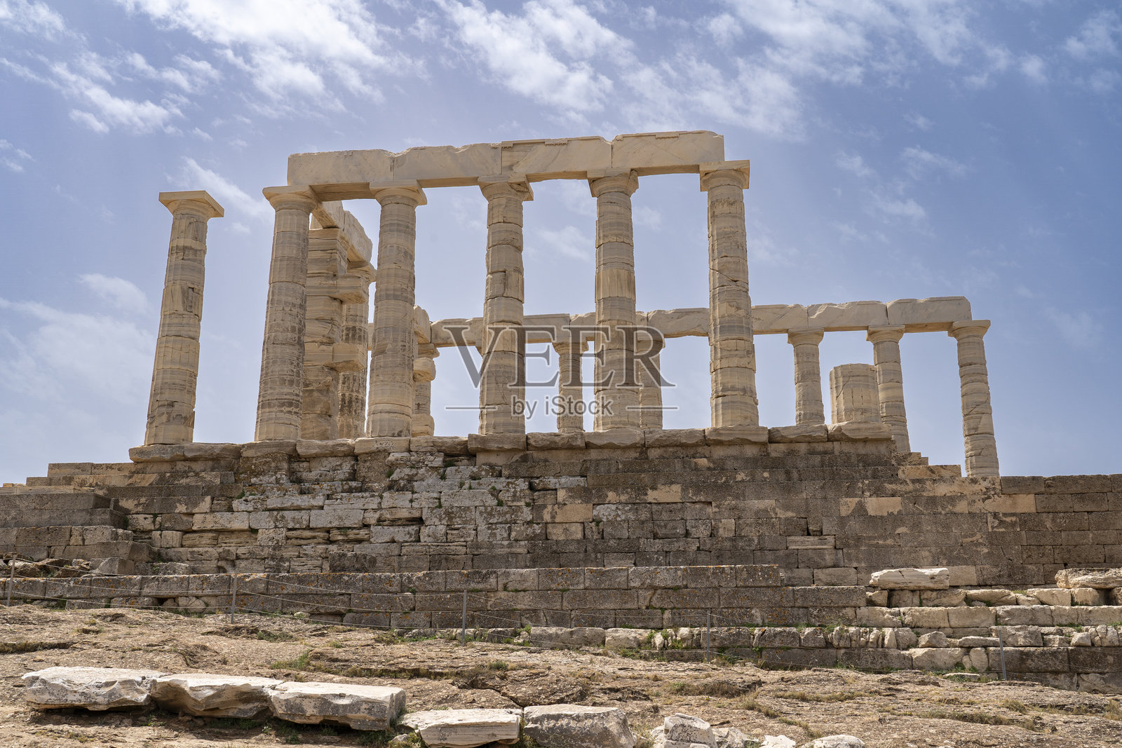 苏尼翁角的波塞冬神庙照片摄影图片