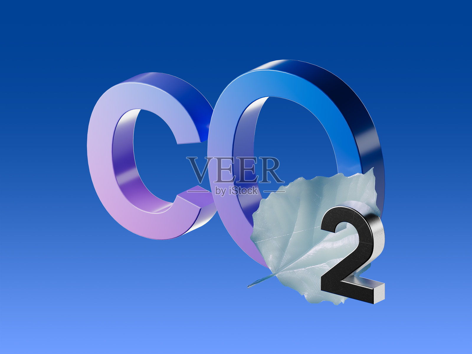 二氧化碳控制，二氧化碳排放减少的3D矢量插图。环保的碳气云3D图标。零碳足迹，二氧化碳中和，生态可持续发展3D设计元素。停止全球变暖。照片摄影图片