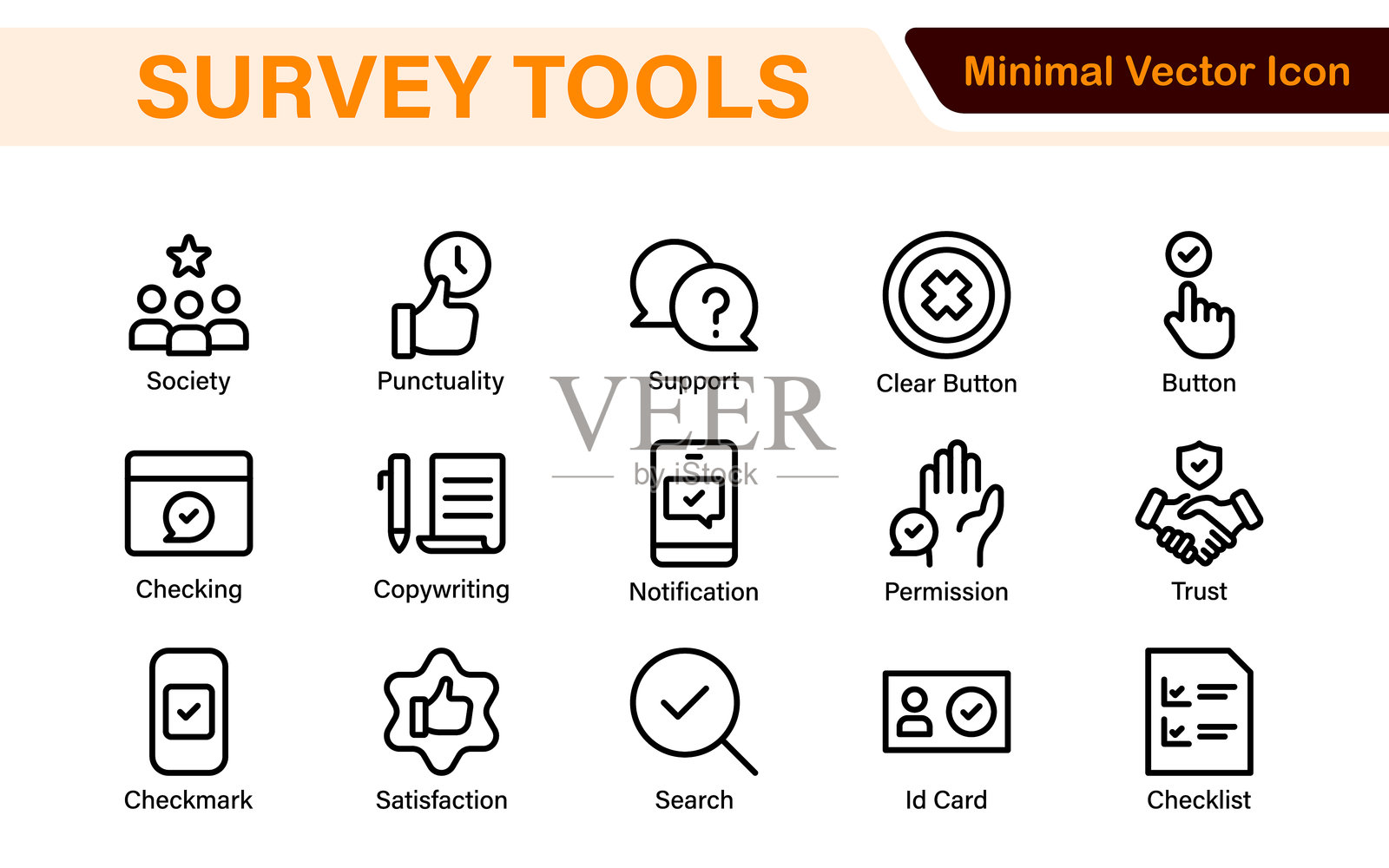 调查反馈、推荐、客户细线图标。用于网站营销设计、标志、应用程序、模板、用户界面等。插画图片素材