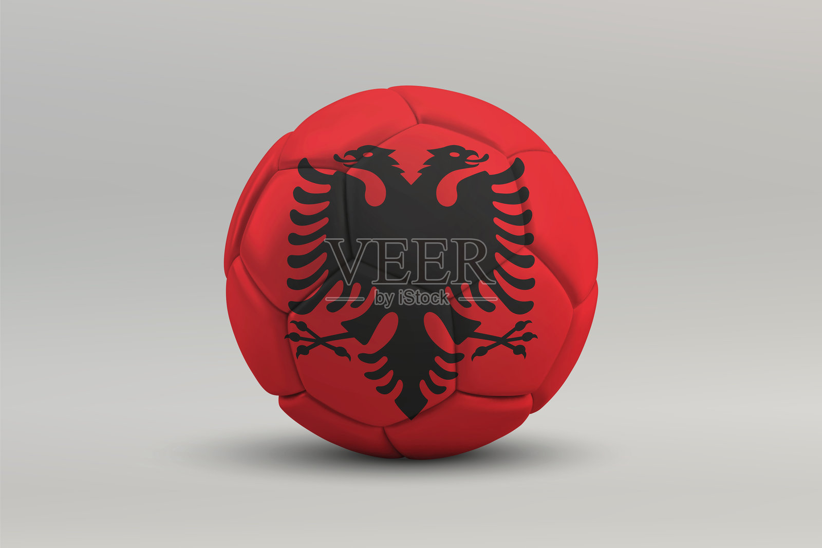 阿尔巴尼亚国旗设计的足球插画图片素材