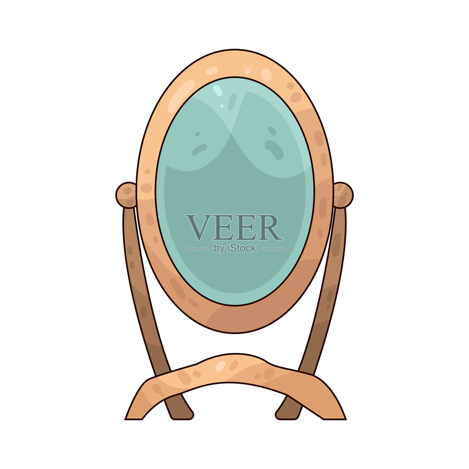 镜子插画图片素材