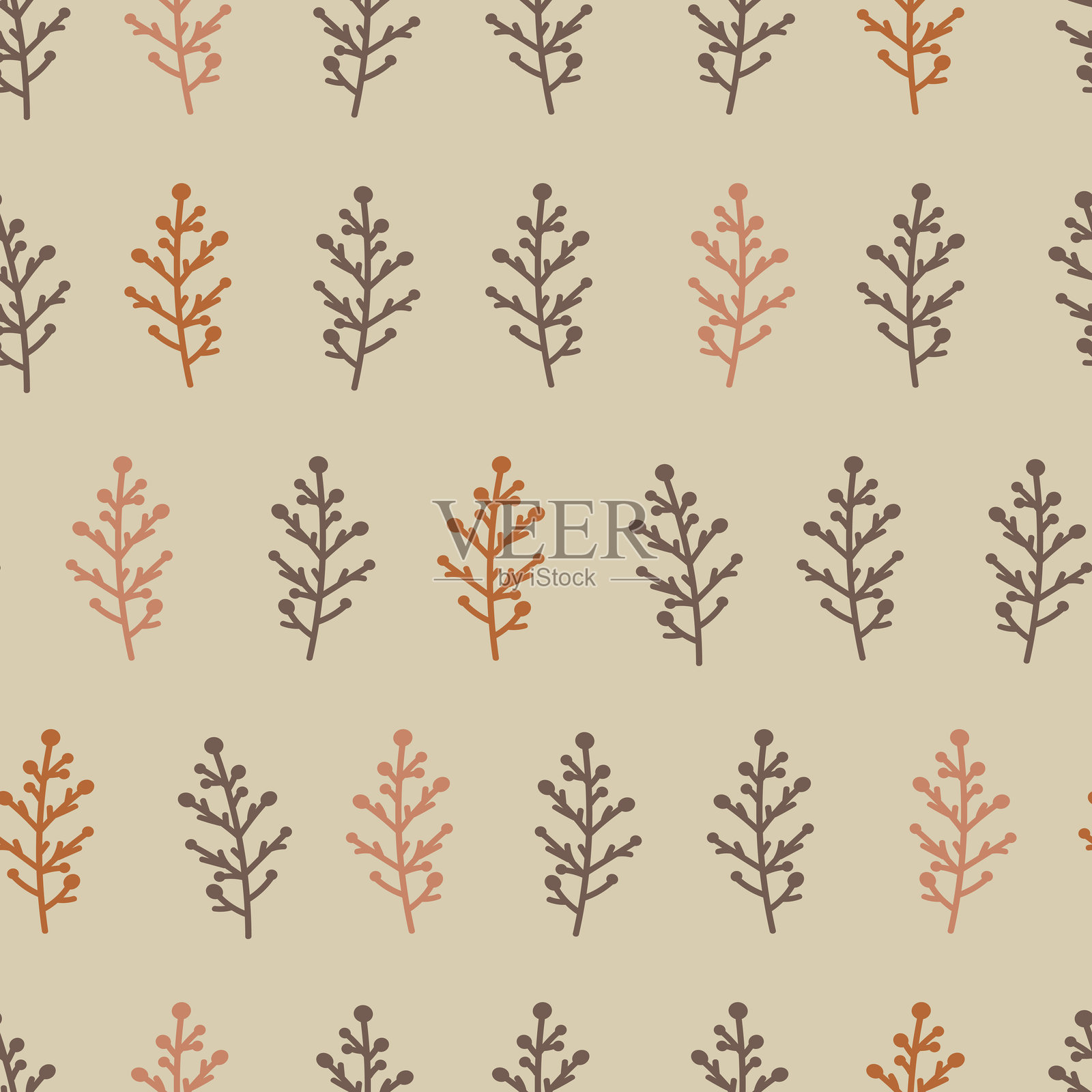 秋季枝条图案插画图片素材