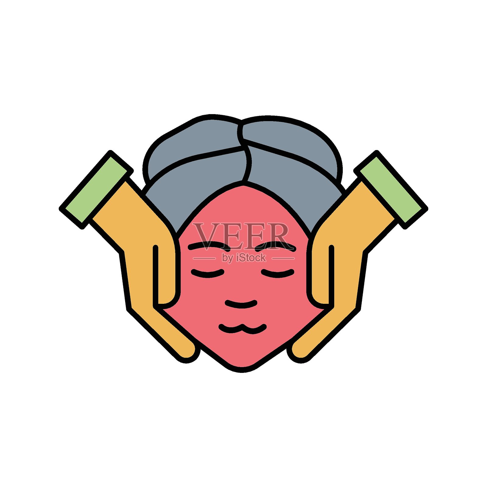 面部护理矢量图标，易于修改或编辑插画图片素材