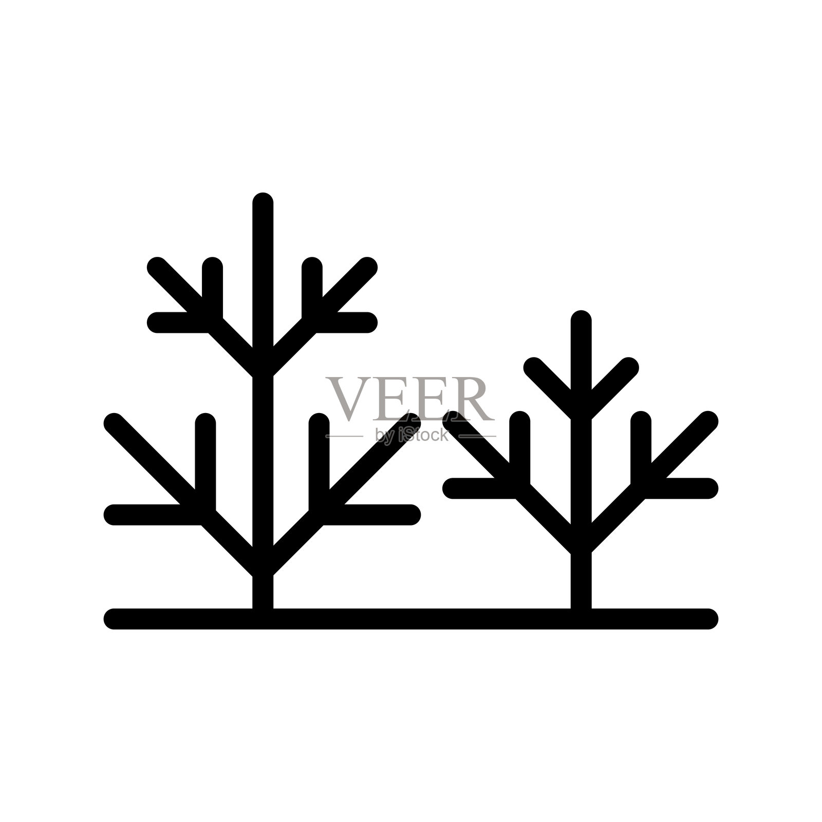 干旱图标，细线风格，矢量插图设计插画图片素材