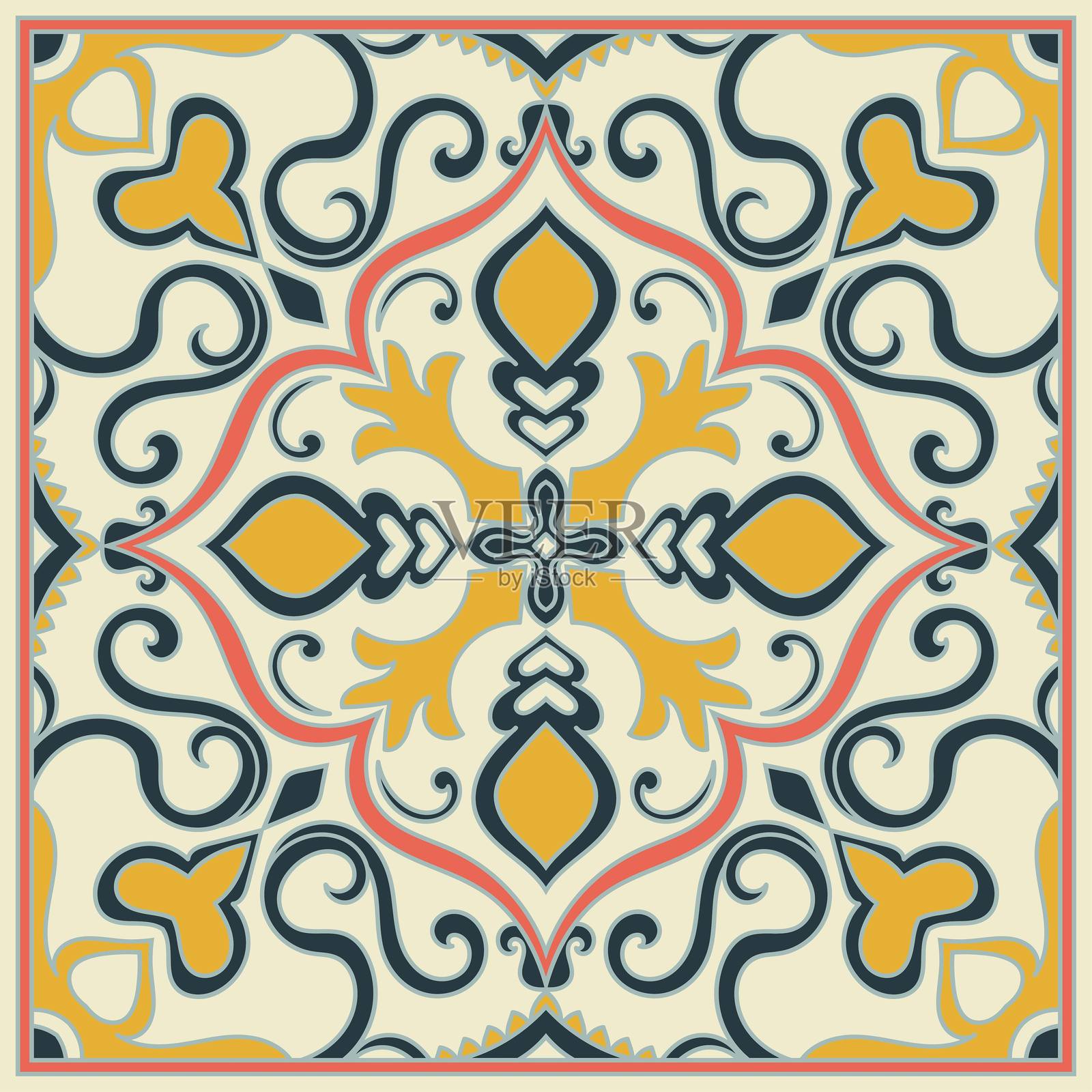 各种颜色的方框抽象图案，适用于面料和壁纸图案。插画图片素材