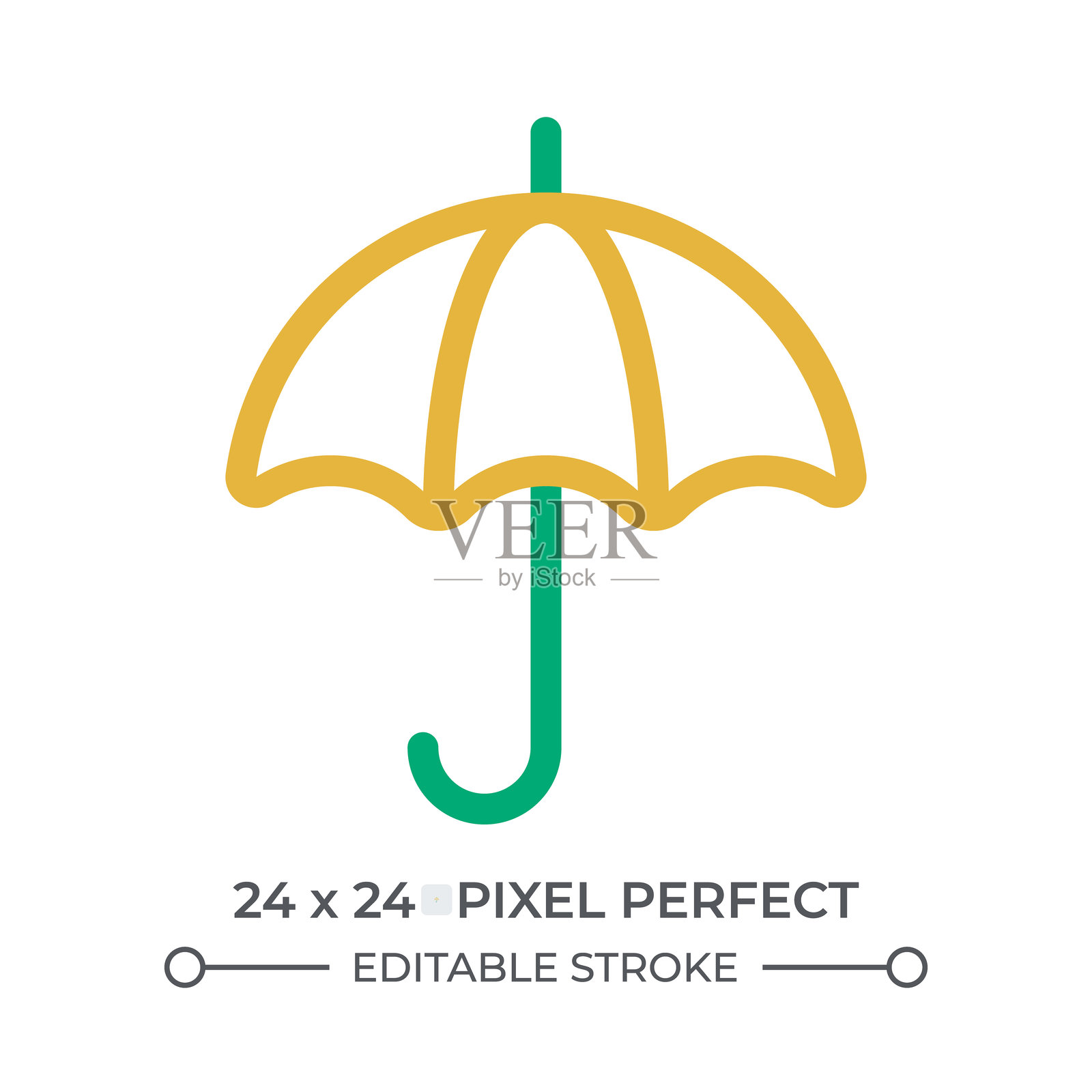 彩色线条风格的打开伞图标插画图片素材