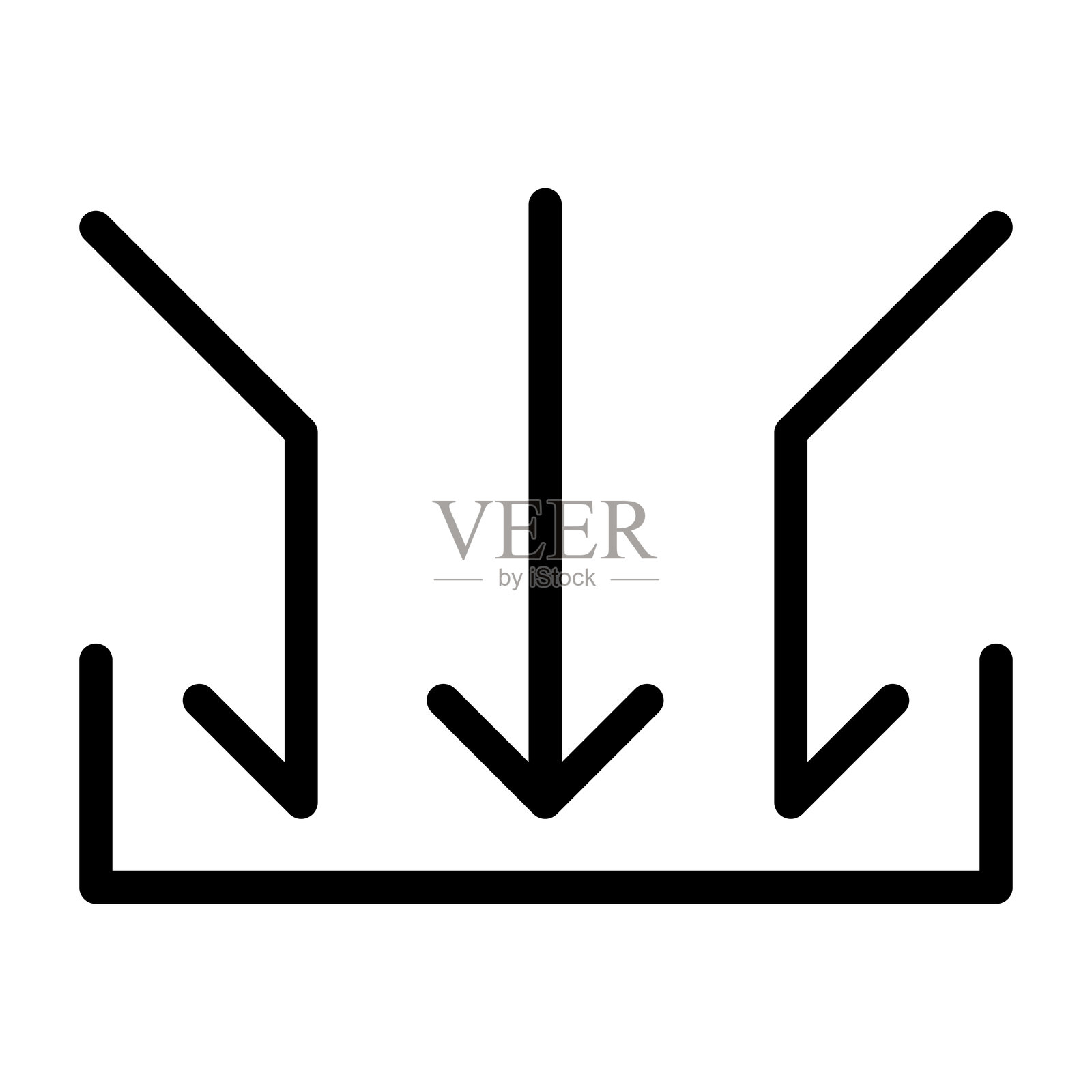 保存数据，下载数据图标，细线风格矢量插图设计插画图片素材