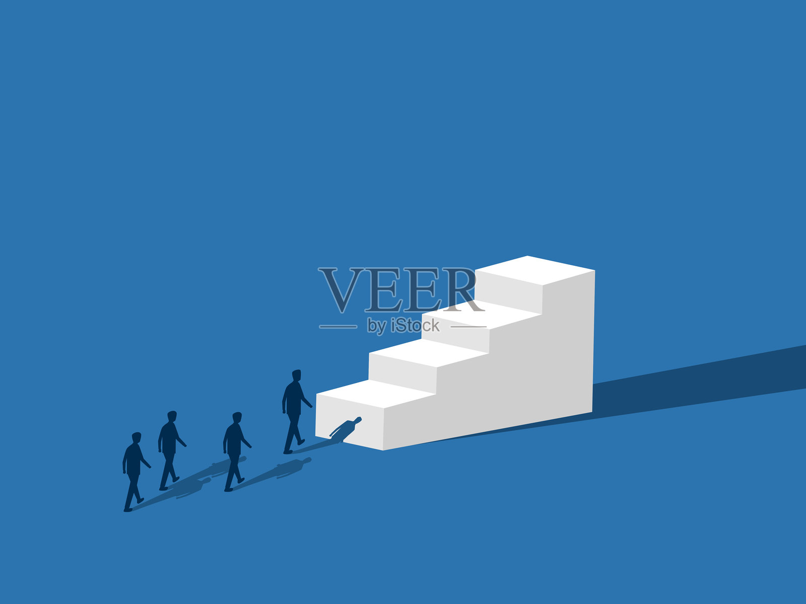 发展。商业团队走向成功的阶梯插画图片素材