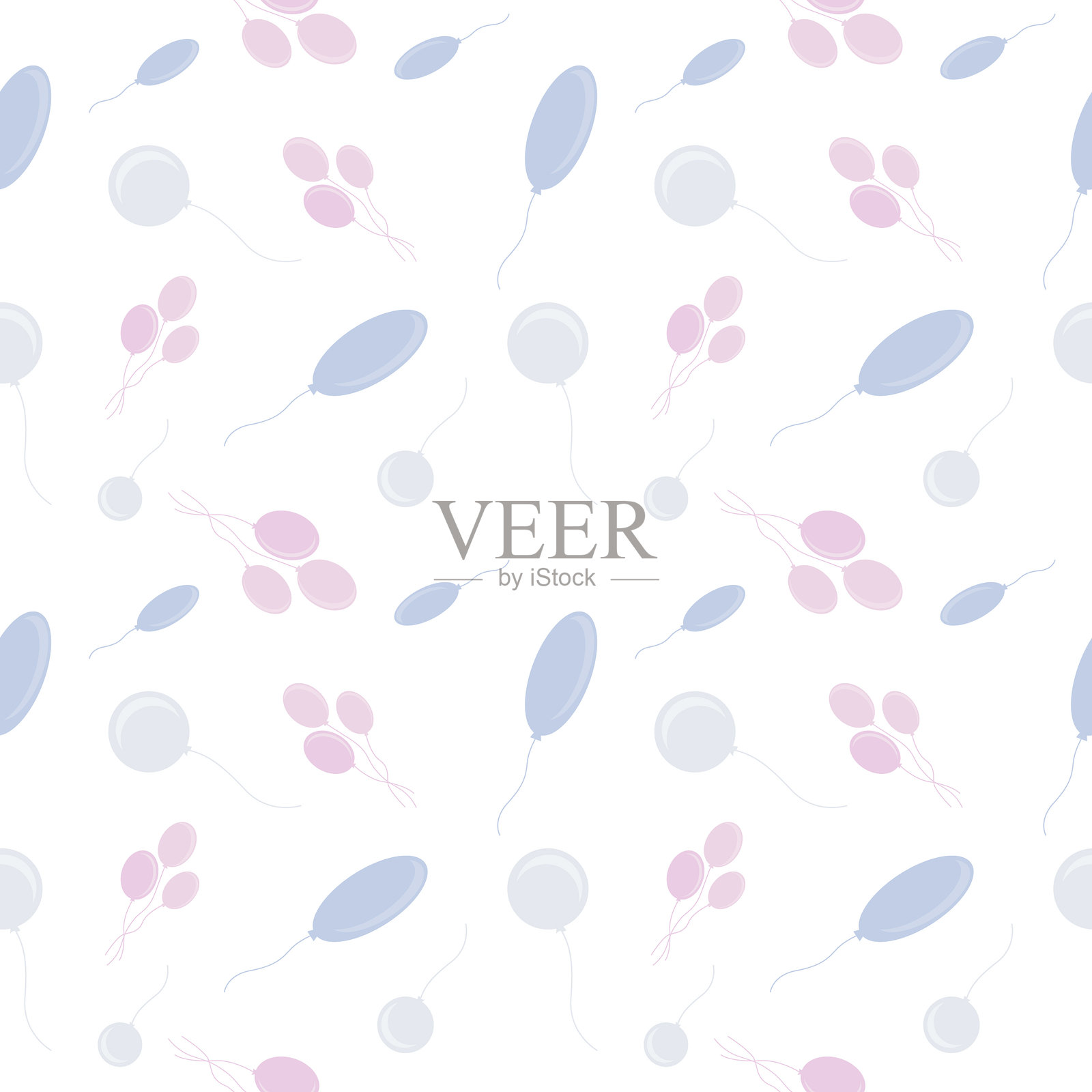 气球温和的无缝图案矢量图插画图片素材