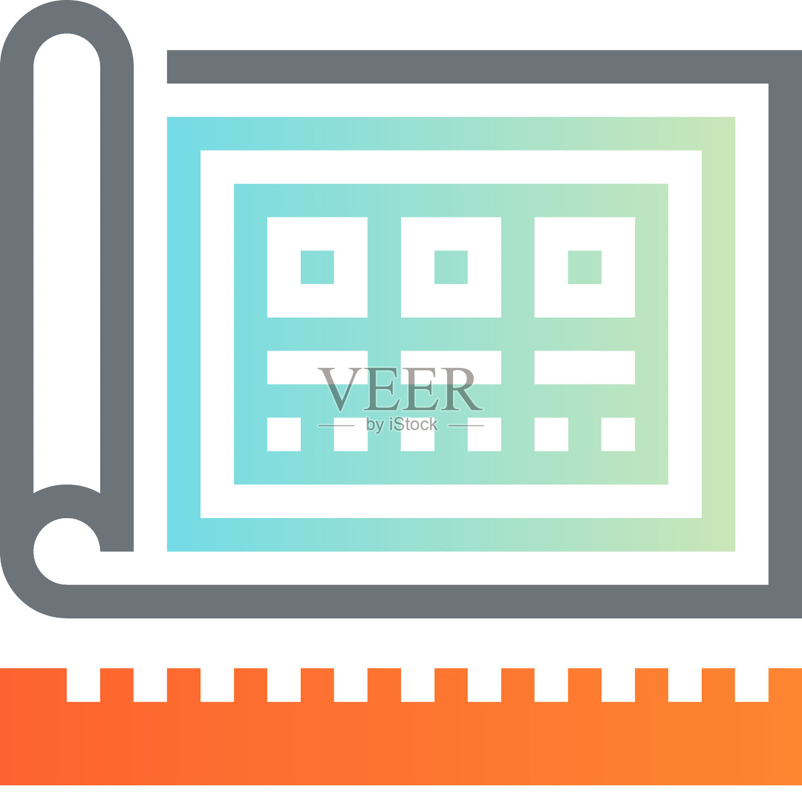 蓝图平面线条网页图标概念插画图片素材