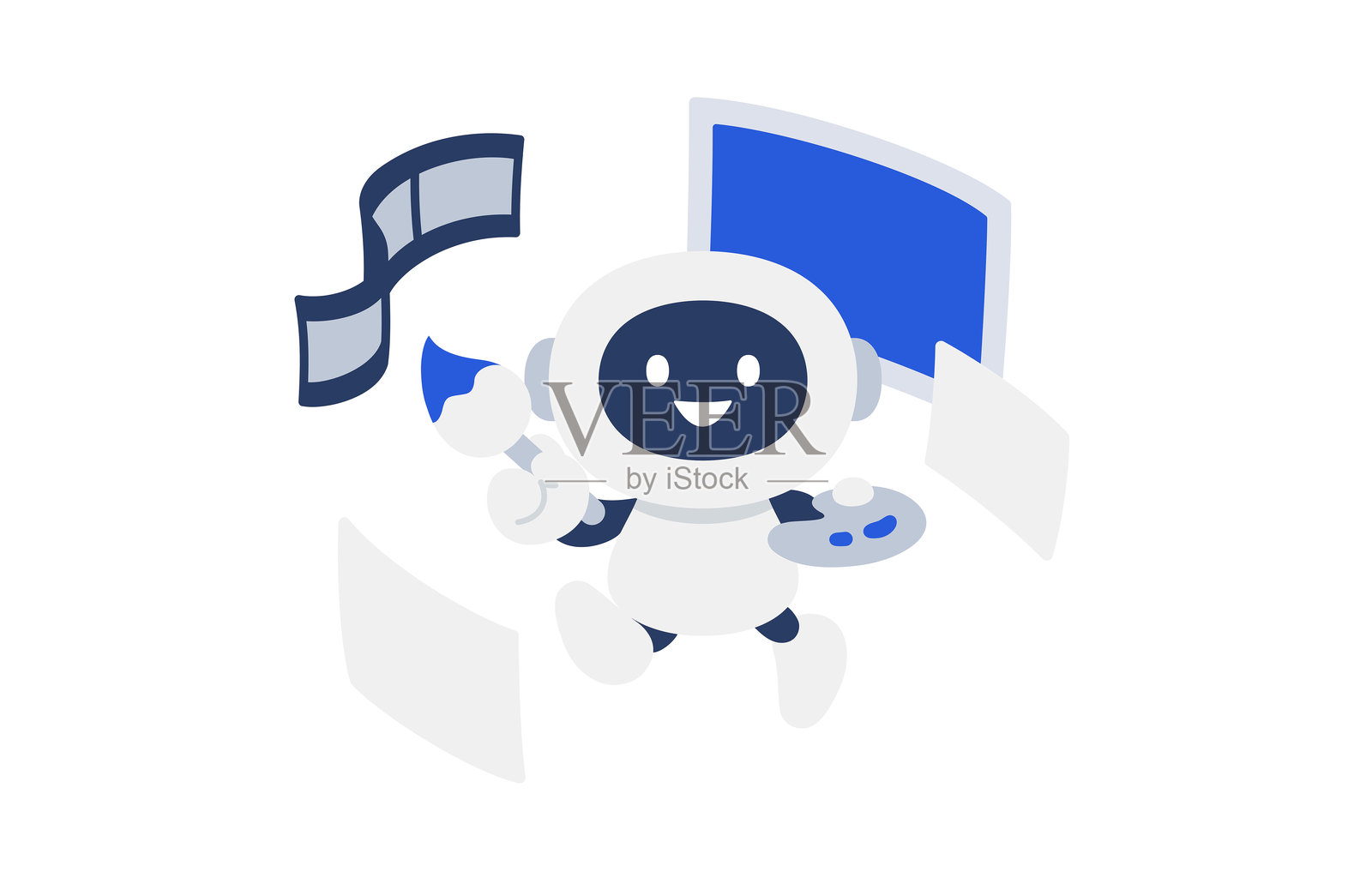 生成图像、插图和视频的AI机器人【矢量／插图】插画图片素材