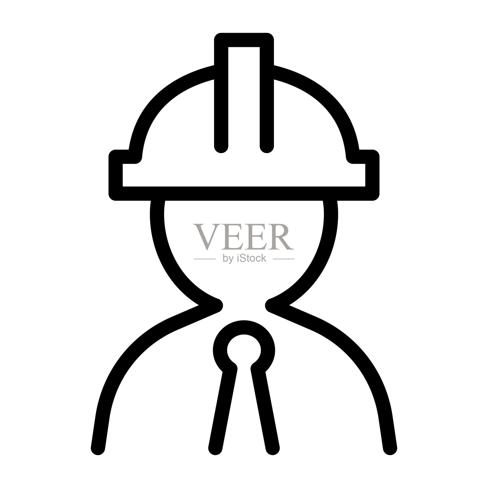 工程师图标，细线风格，矢量插图，图形设计插画图片素材