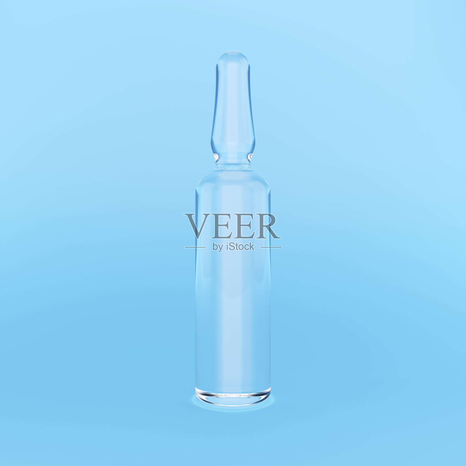 蓝色背景上的安瓿瓶。照片摄影图片