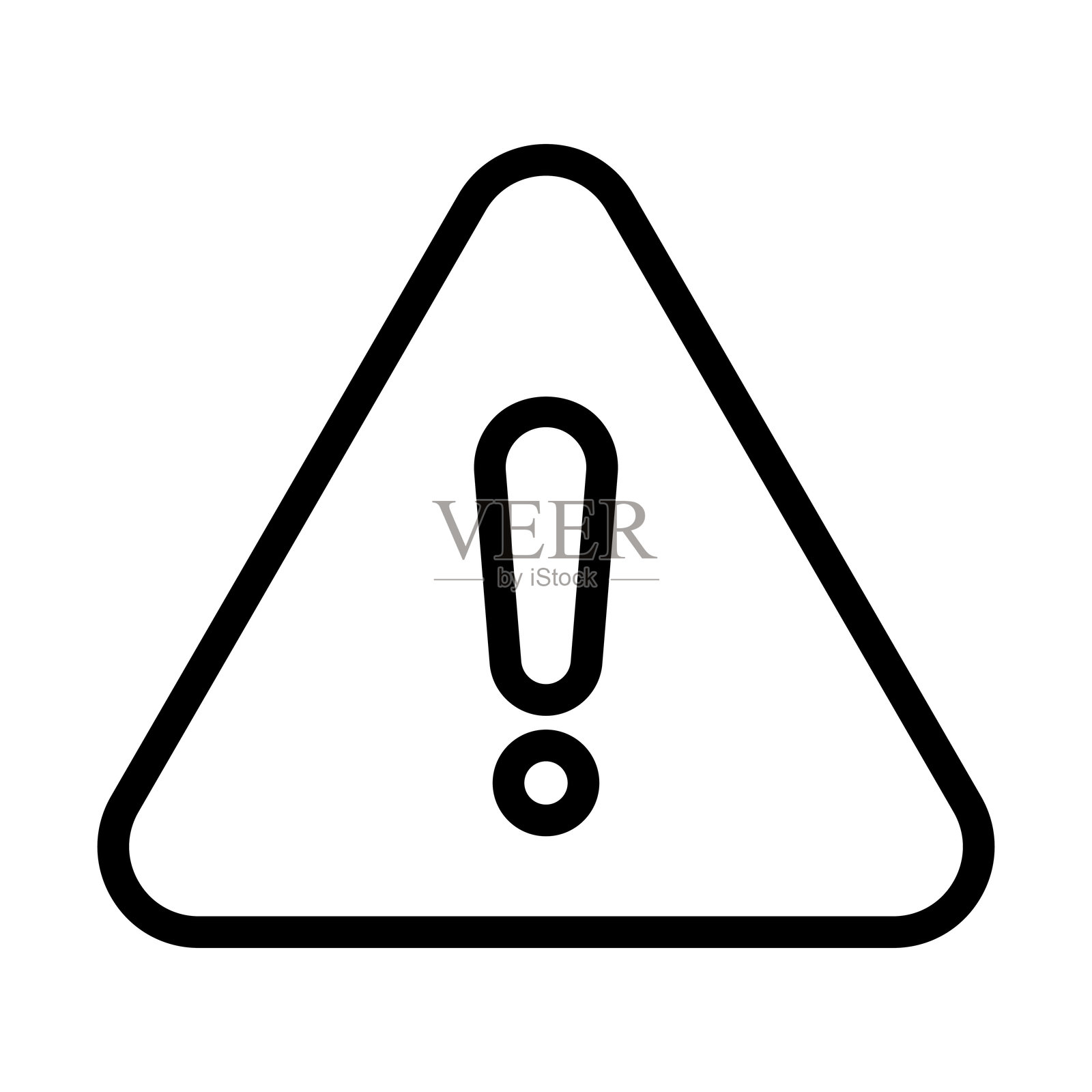 细线风格的警告图标矢量插图设计插画图片素材